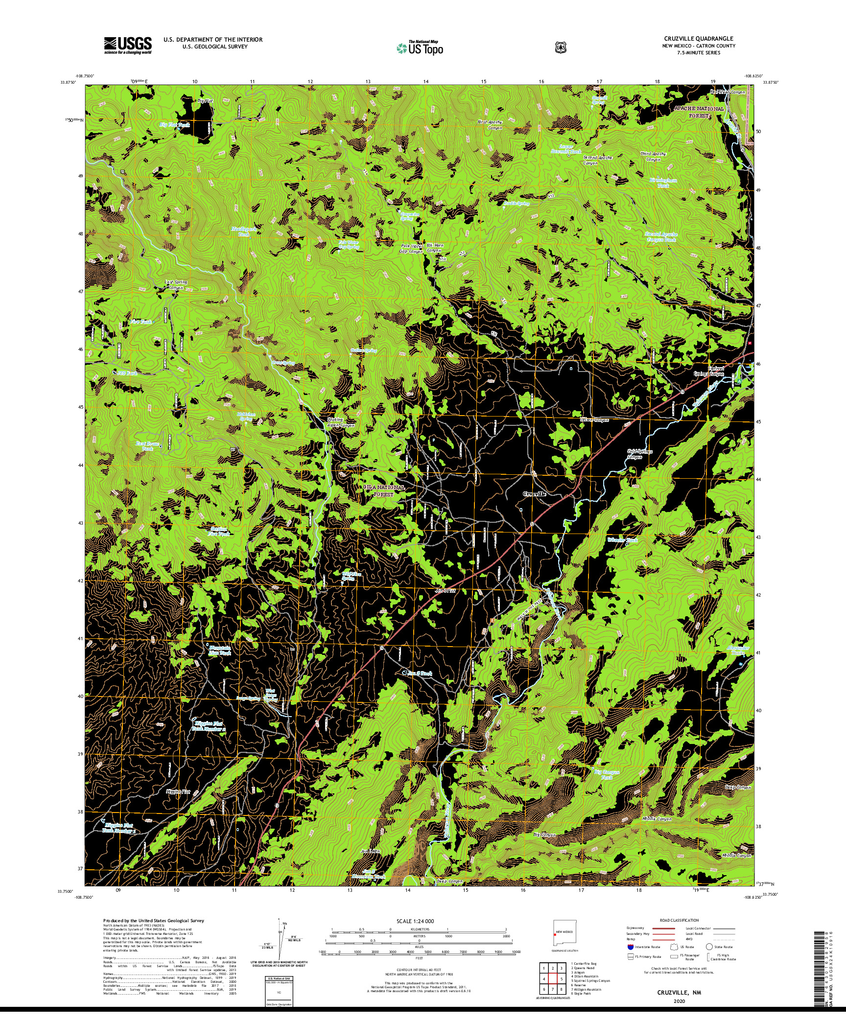 USGS US TOPO 7.5-MINUTE MAP FOR CRUZVILLE, NM 2020