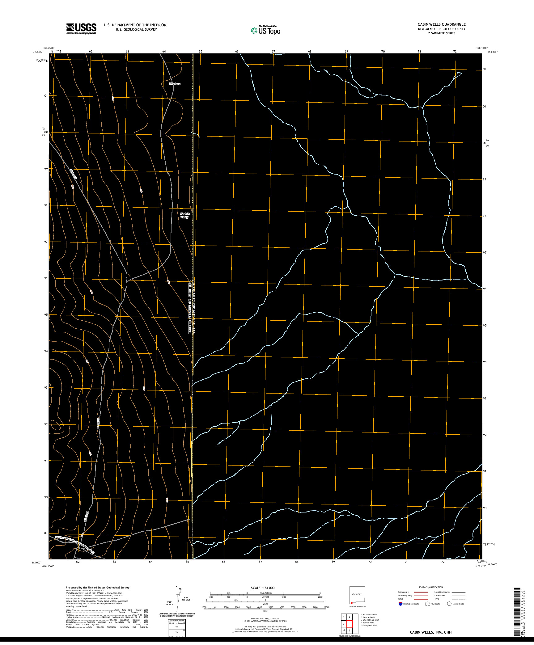 USGS US TOPO 7.5-MINUTE MAP FOR CABIN WELLS, NM,CHH 2020