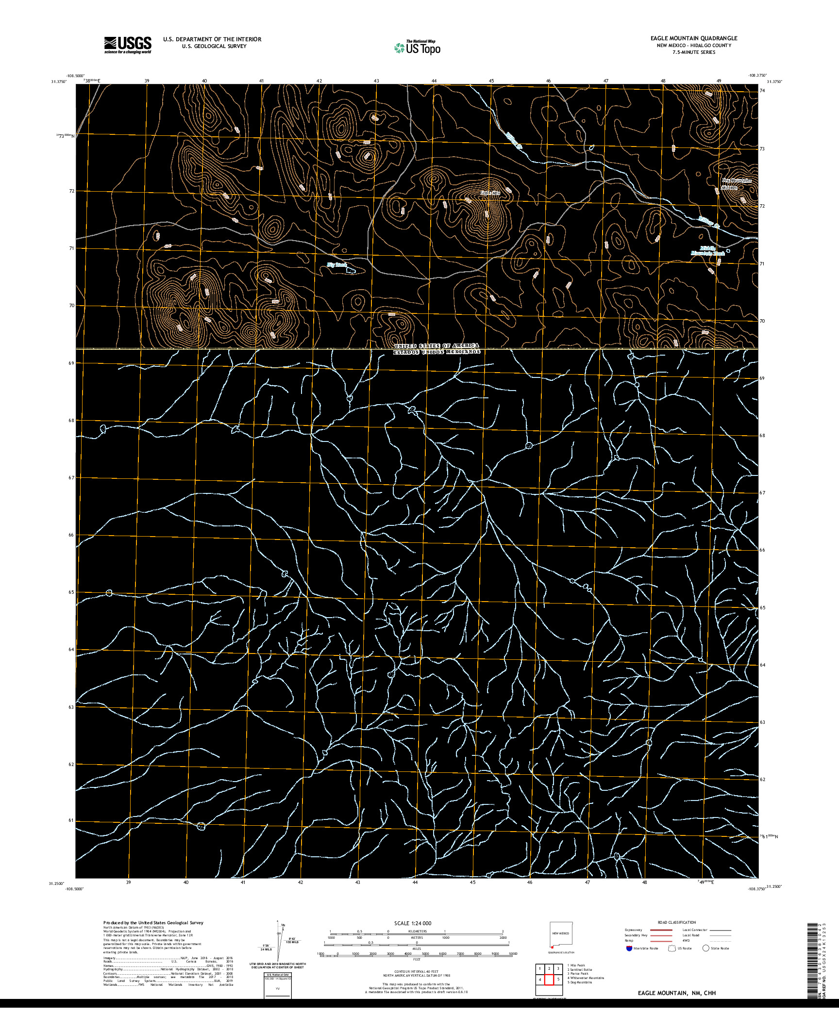 USGS US TOPO 7.5-MINUTE MAP FOR EAGLE MOUNTAIN, NM,CHH 2020