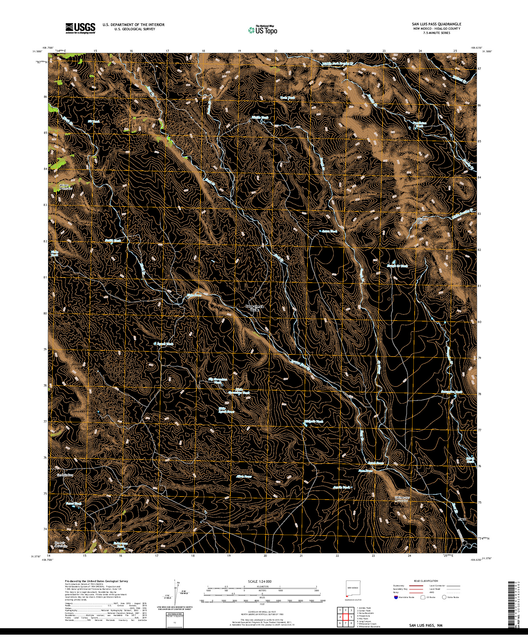 USGS US TOPO 7.5-MINUTE MAP FOR SAN LUIS PASS, NM 2020