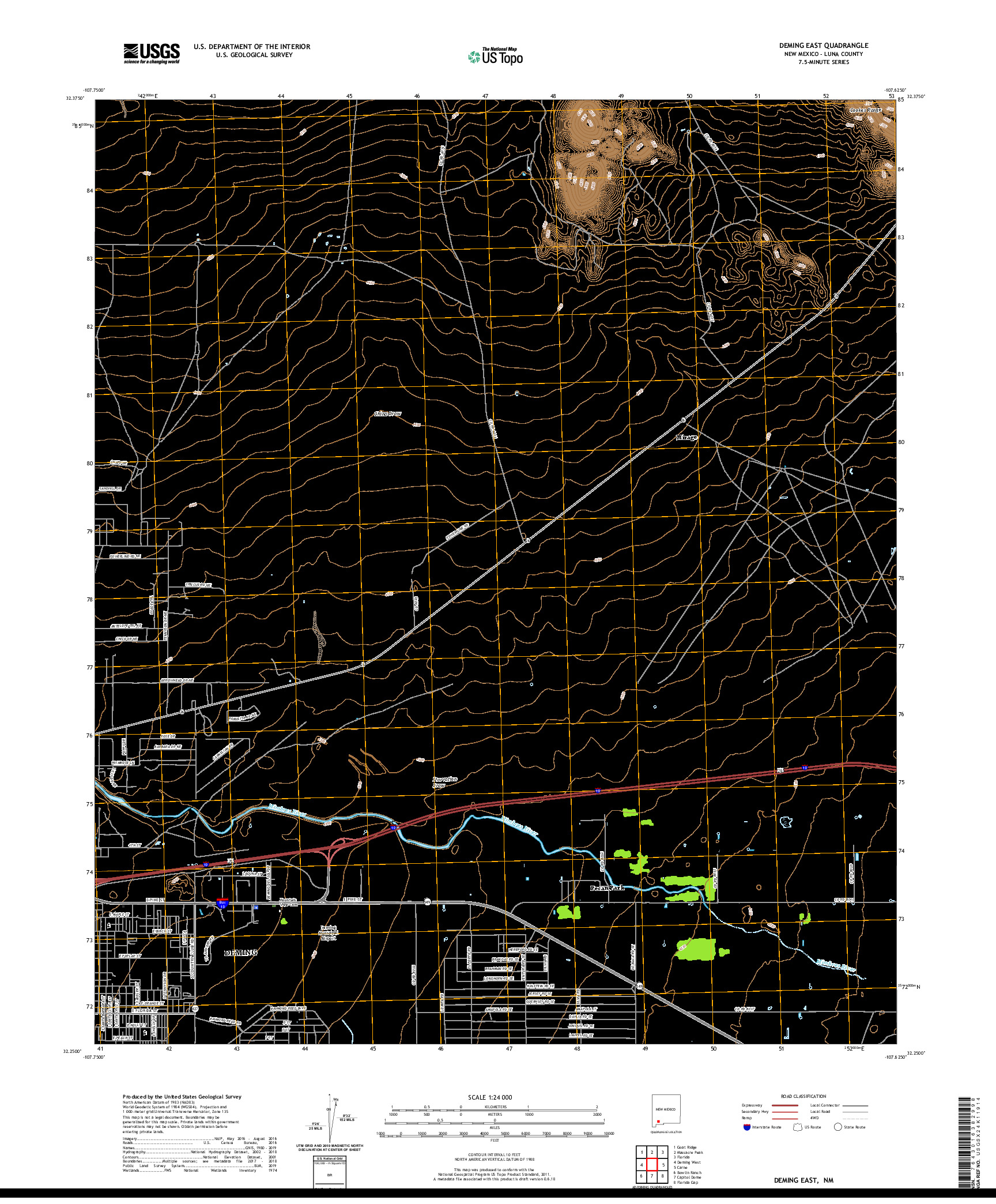 USGS US TOPO 7.5-MINUTE MAP FOR DEMING EAST, NM 2020
