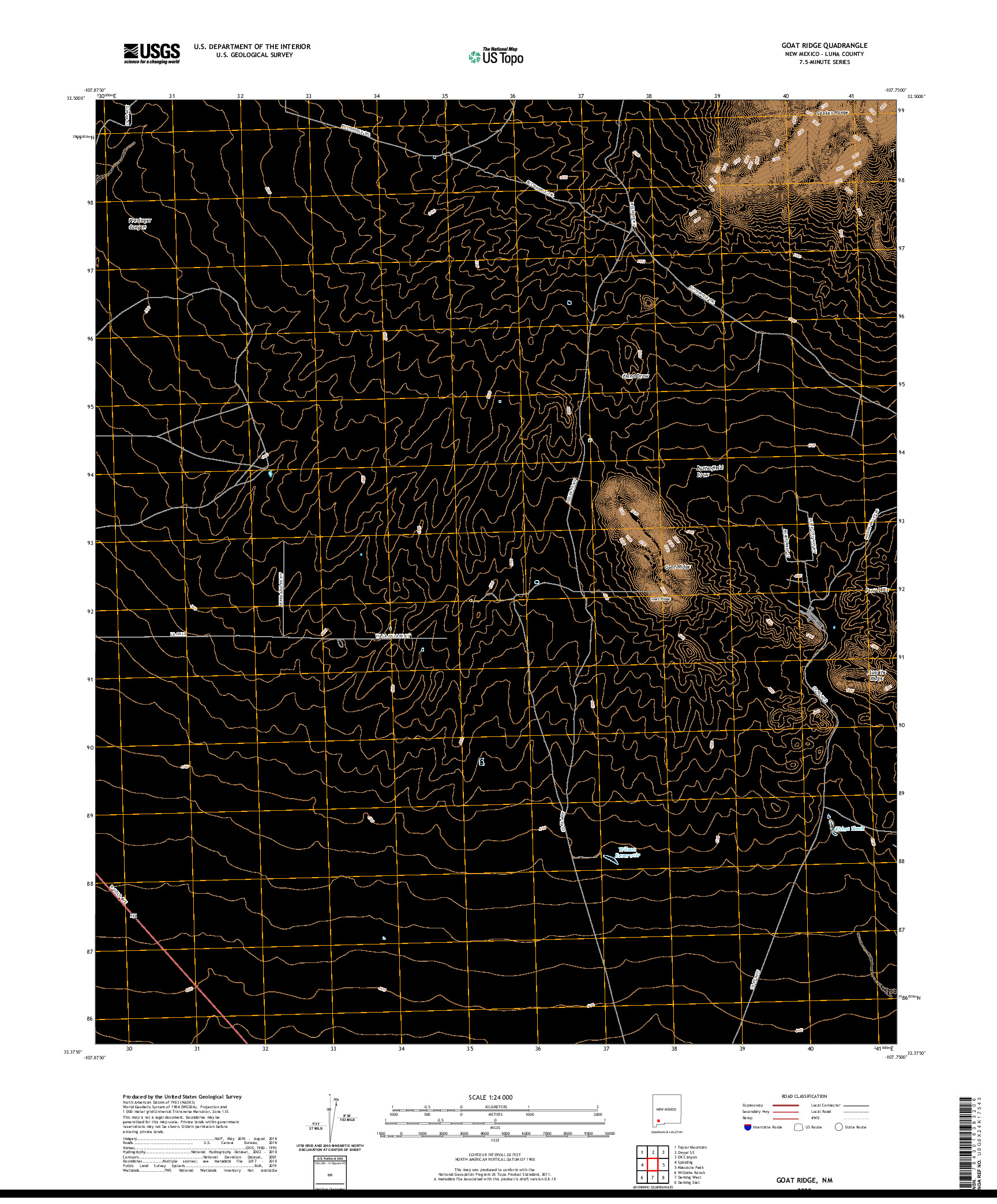 USGS US TOPO 7.5-MINUTE MAP FOR GOAT RIDGE, NM 2020