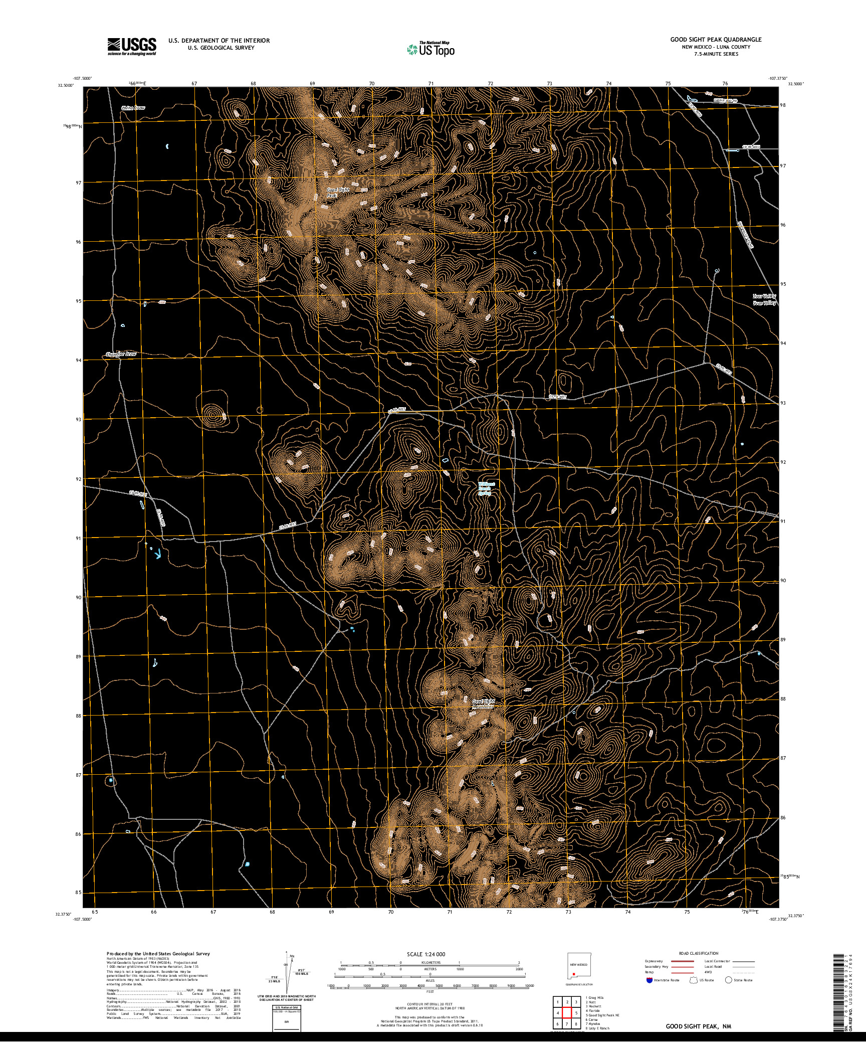 USGS US TOPO 7.5-MINUTE MAP FOR GOOD SIGHT PEAK, NM 2020