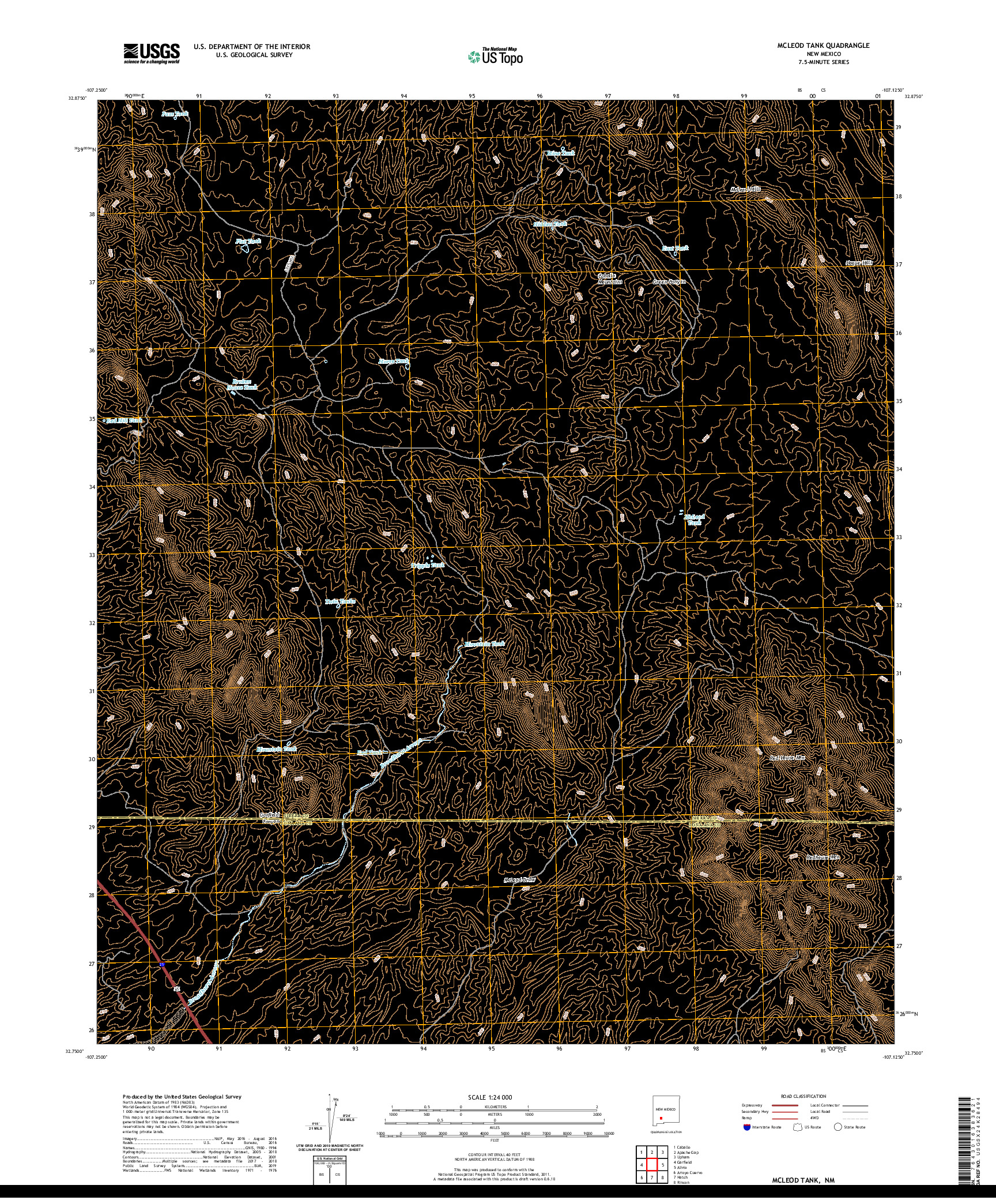USGS US TOPO 7.5-MINUTE MAP FOR MCLEOD TANK, NM 2020