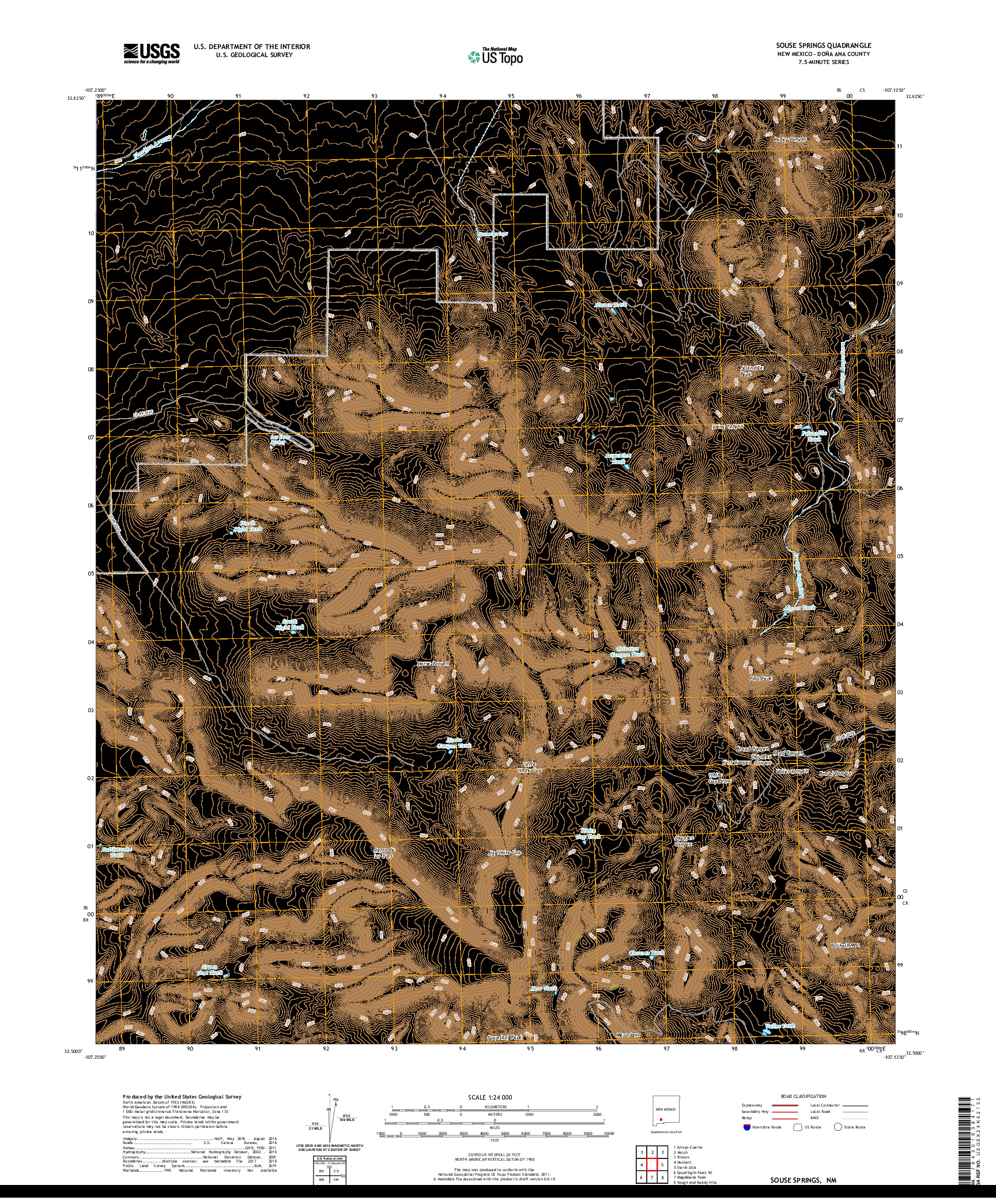 USGS US TOPO 7.5-MINUTE MAP FOR SOUSE SPRINGS, NM 2020