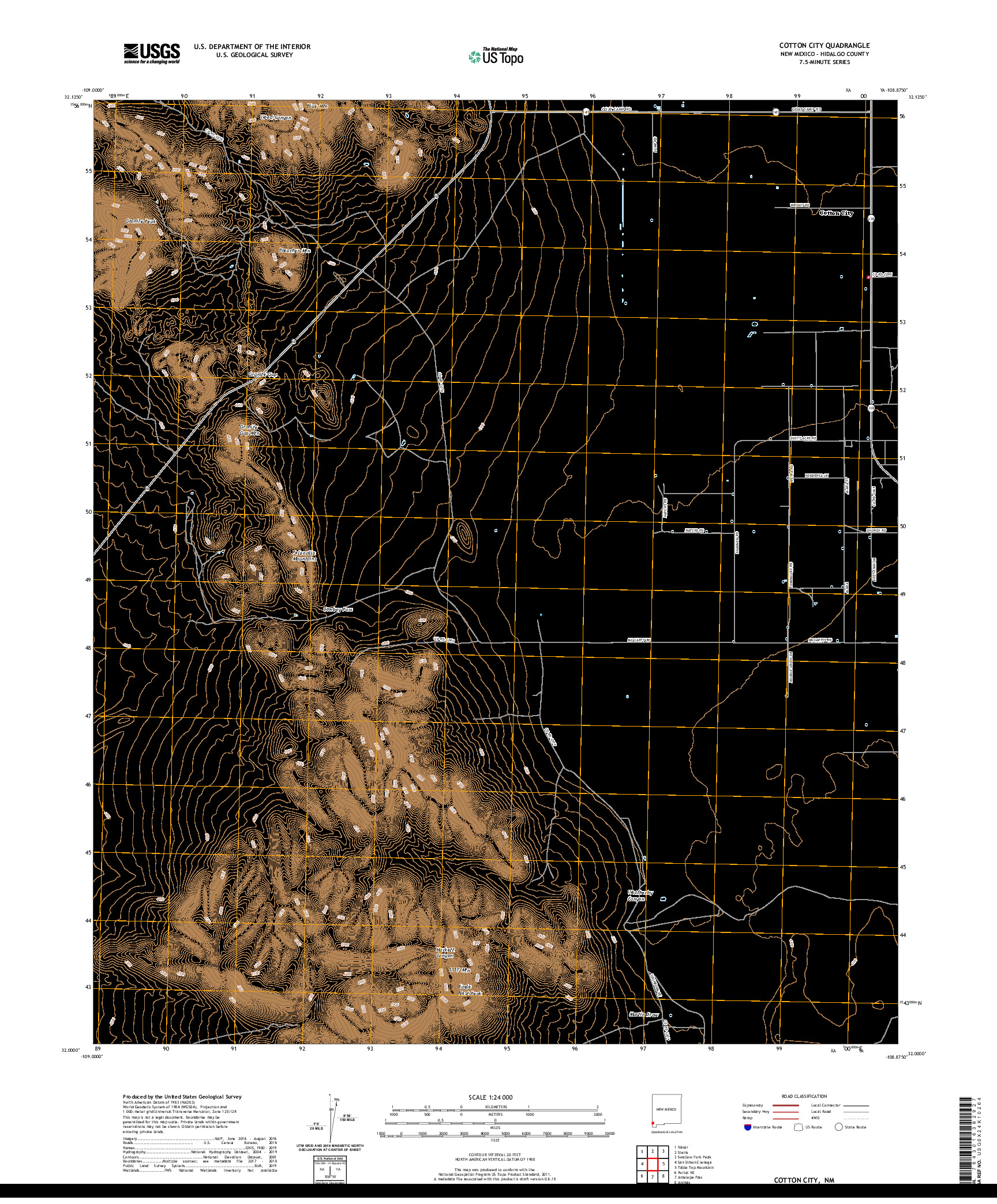 USGS US TOPO 7.5-MINUTE MAP FOR COTTON CITY, NM 2020