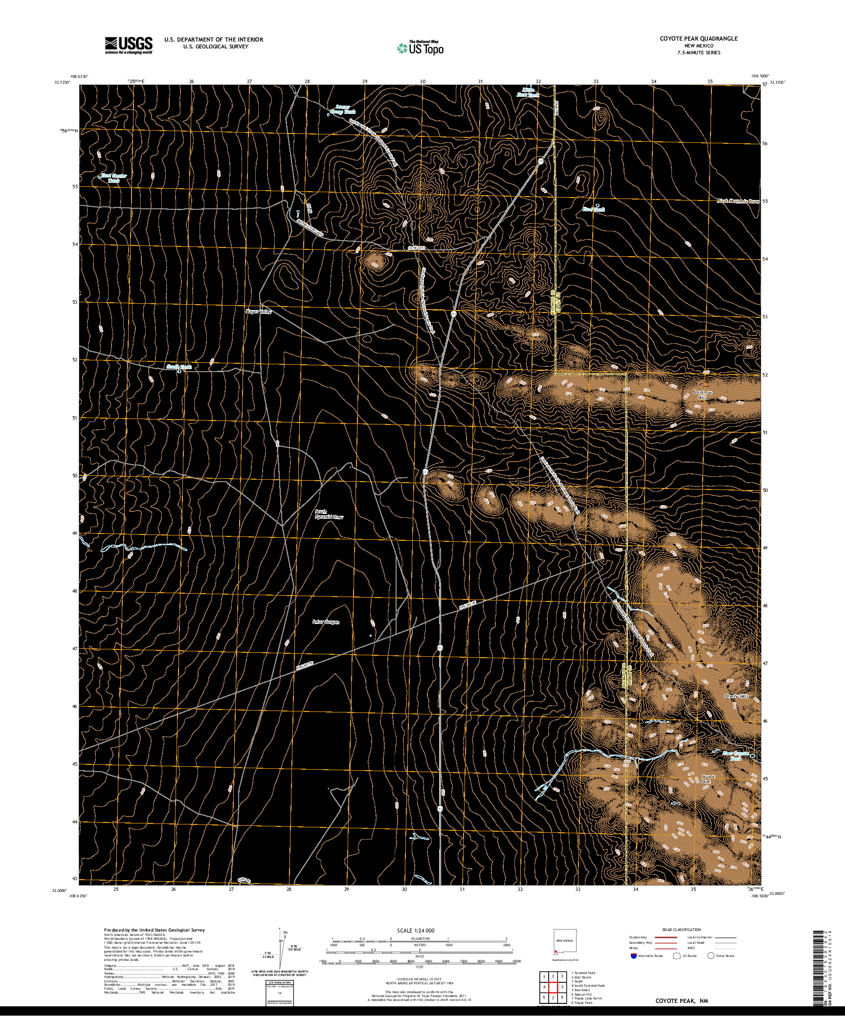 USGS US TOPO 7.5-MINUTE MAP FOR COYOTE PEAK, NM 2020