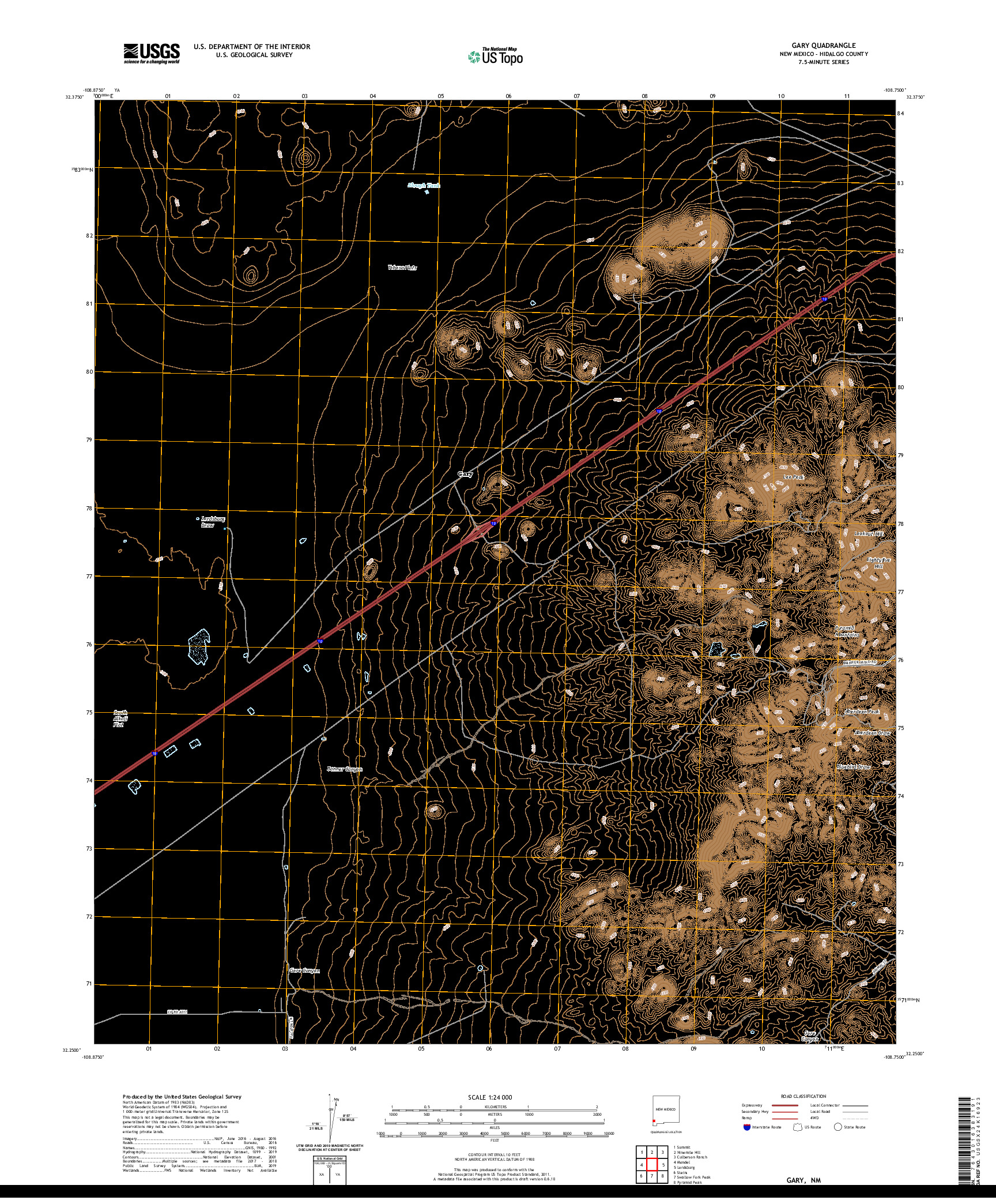 USGS US TOPO 7.5-MINUTE MAP FOR GARY, NM 2020