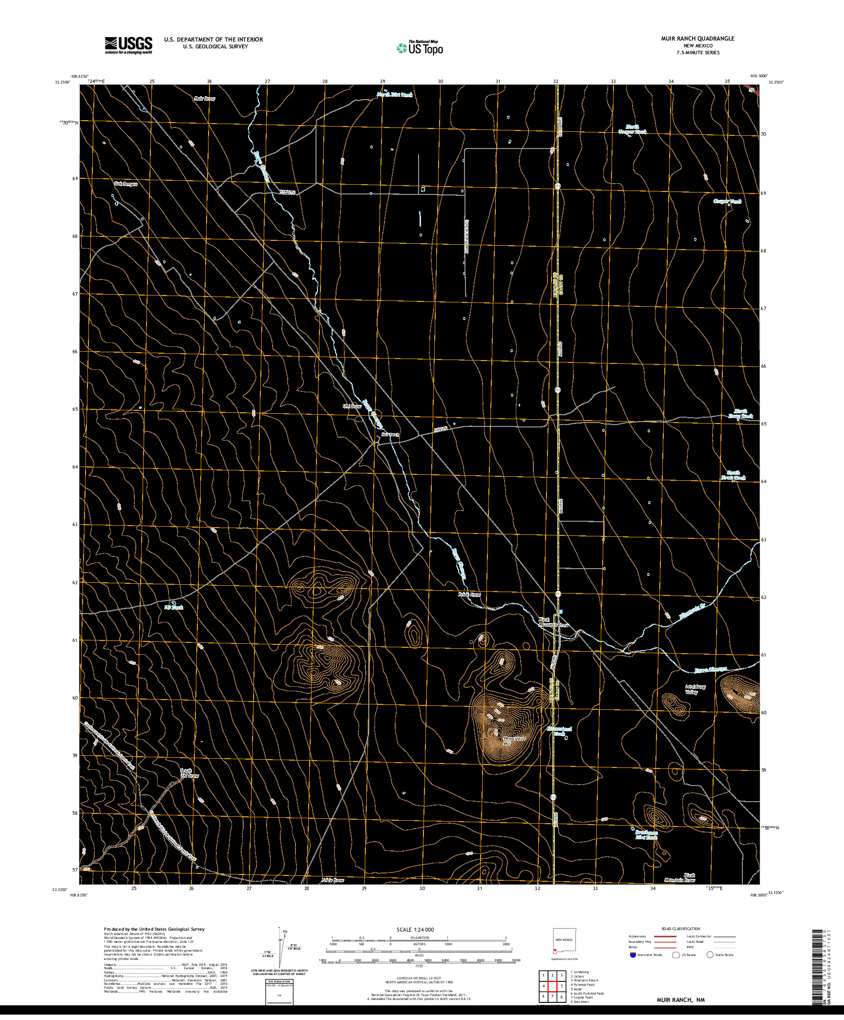 USGS US TOPO 7.5-MINUTE MAP FOR MUIR RANCH, NM 2020