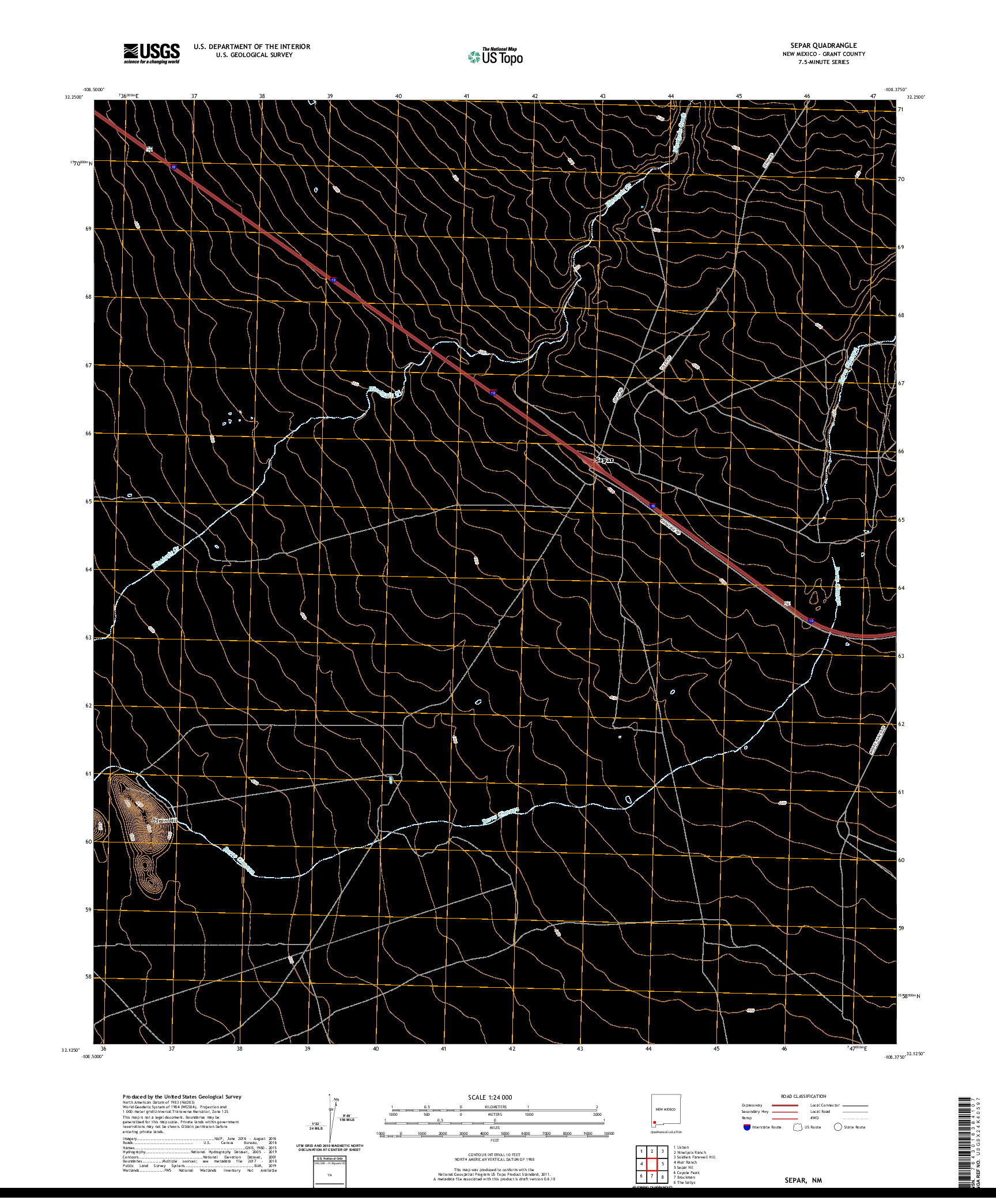 USGS US TOPO 7.5-MINUTE MAP FOR SEPAR, NM 2020