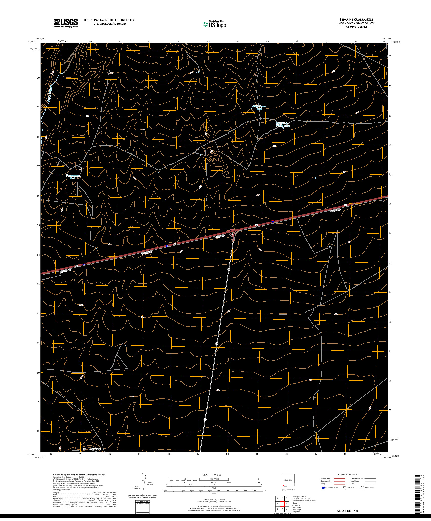 USGS US TOPO 7.5-MINUTE MAP FOR SEPAR NE, NM 2020