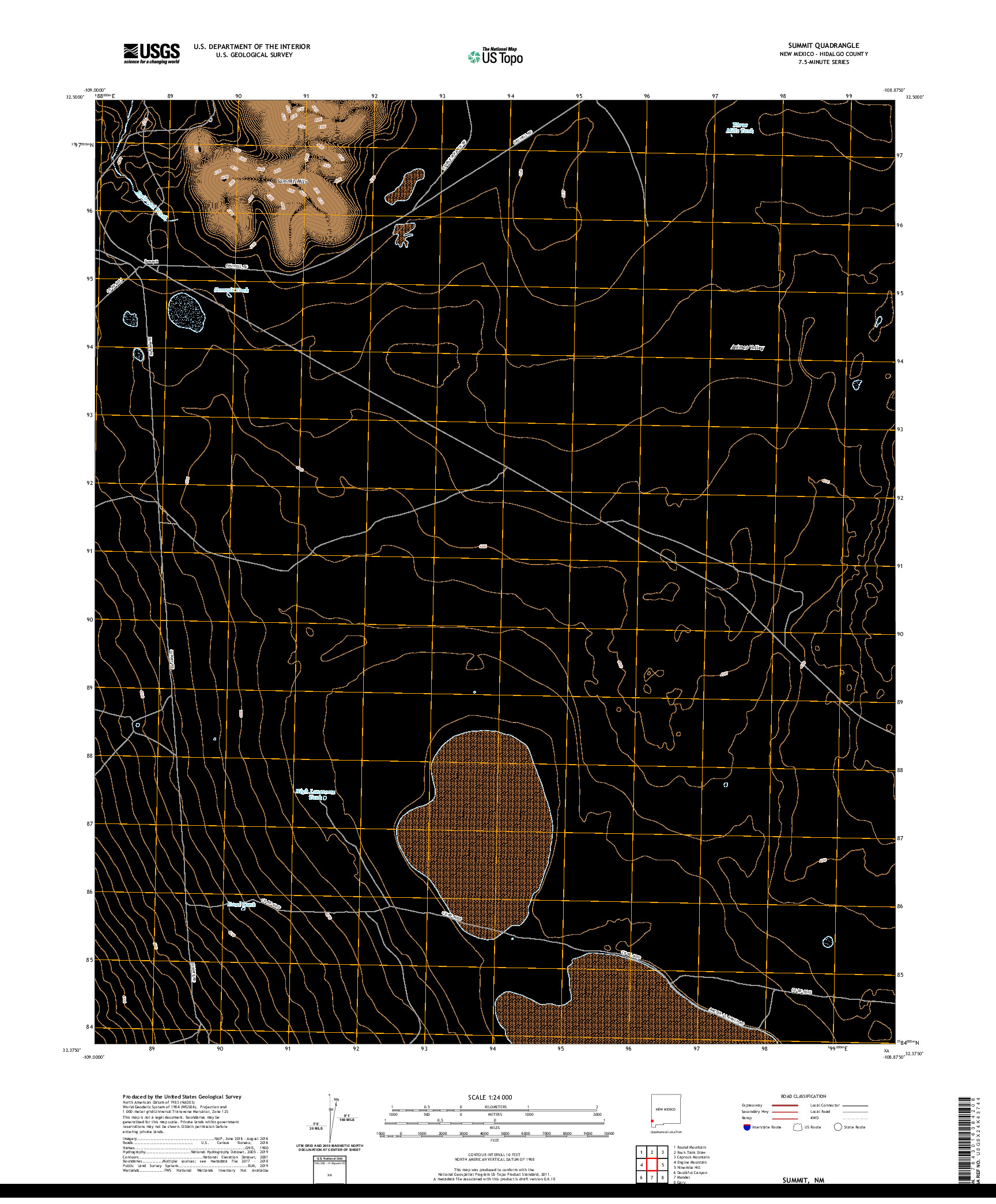 USGS US TOPO 7.5-MINUTE MAP FOR SUMMIT, NM 2020