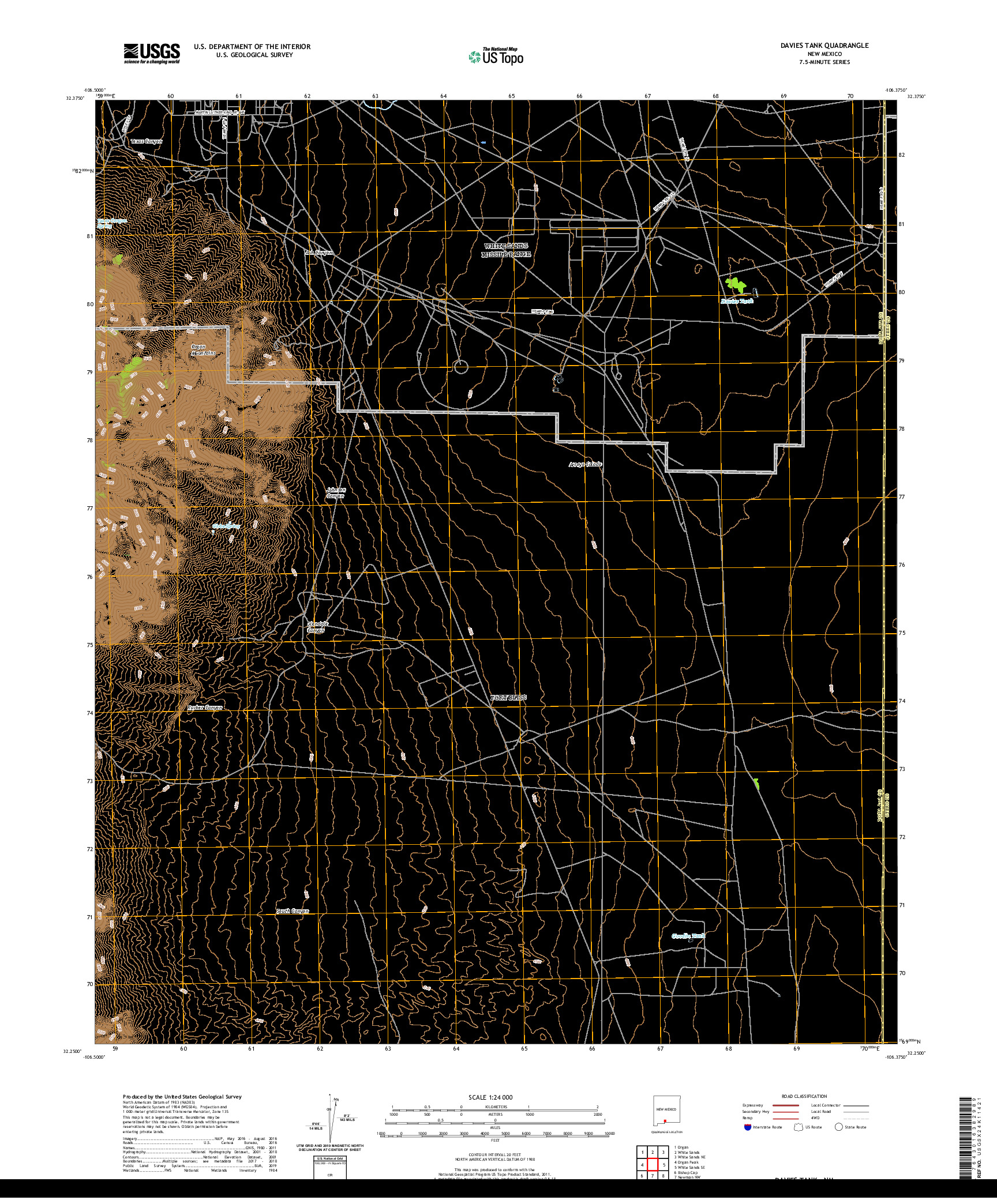 USGS US TOPO 7.5-MINUTE MAP FOR DAVIES TANK, NM 2020