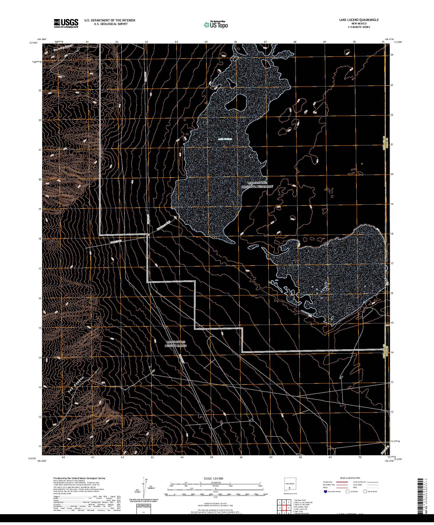 USGS US TOPO 7.5-MINUTE MAP FOR LAKE LUCERO, NM 2020