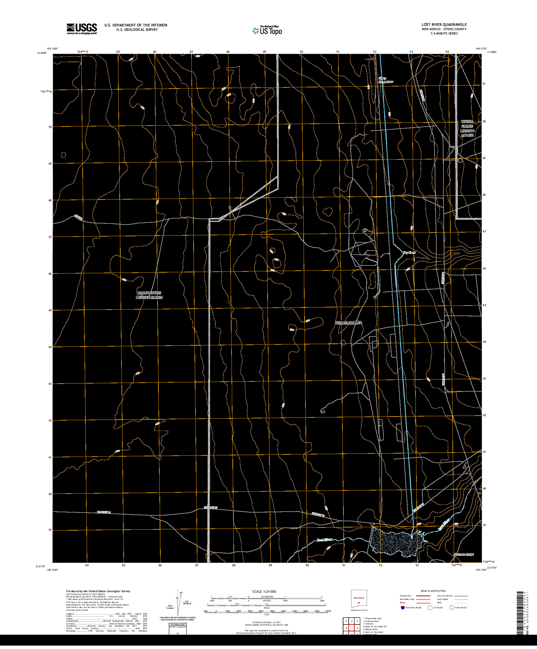 USGS US TOPO 7.5-MINUTE MAP FOR LOST RIVER, NM 2020