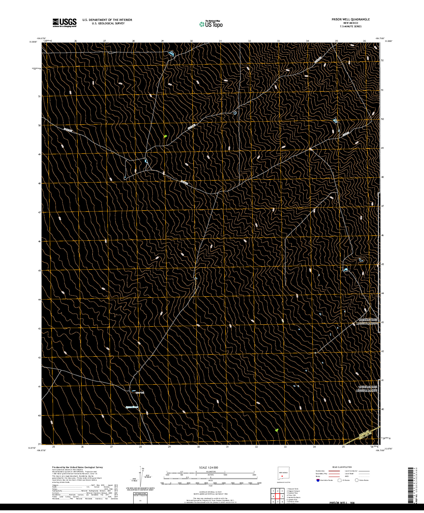 USGS US TOPO 7.5-MINUTE MAP FOR PRISOR WELL, NM 2020
