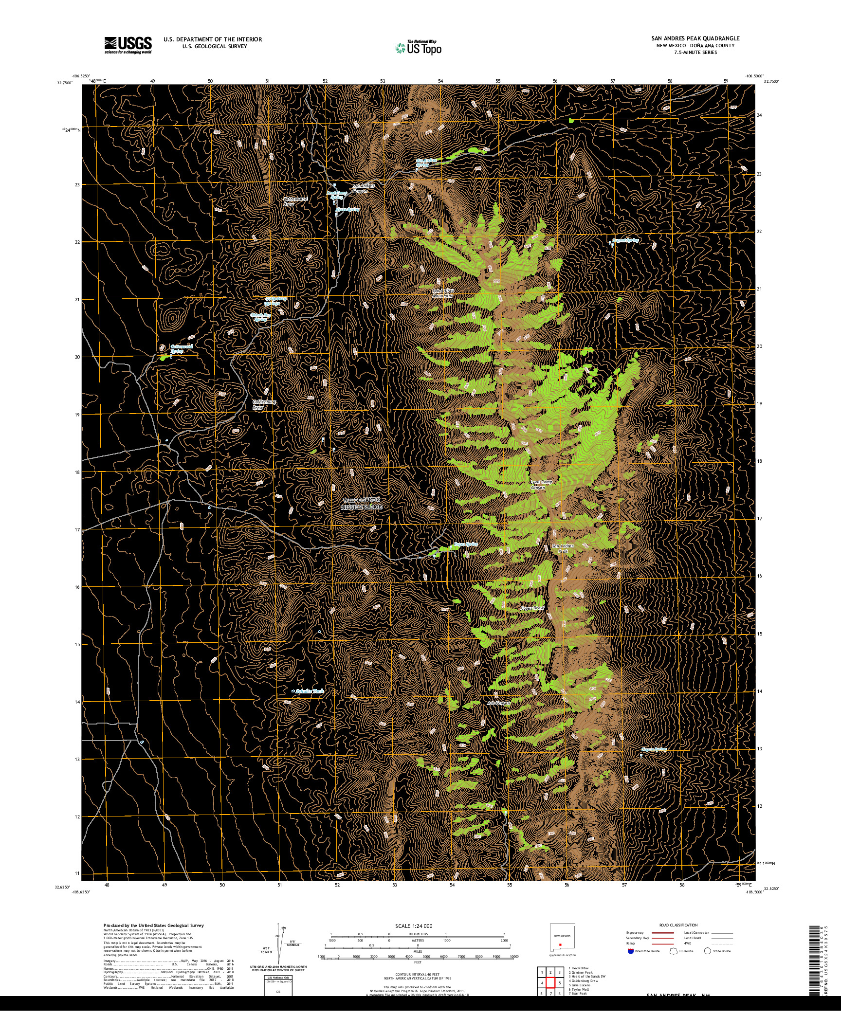 USGS US TOPO 7.5-MINUTE MAP FOR SAN ANDRES PEAK, NM 2020