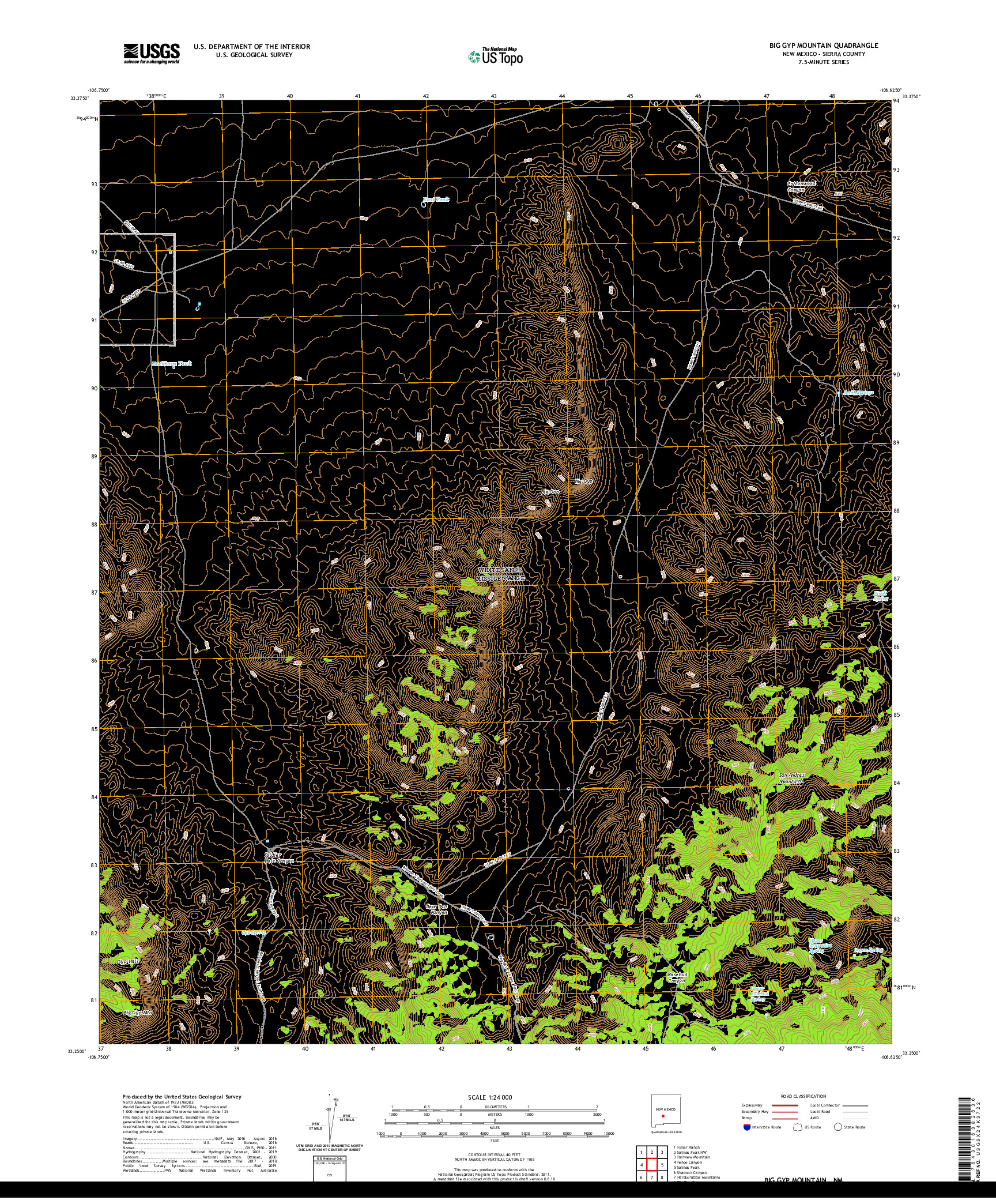 USGS US TOPO 7.5-MINUTE MAP FOR BIG GYP MOUNTAIN, NM 2020