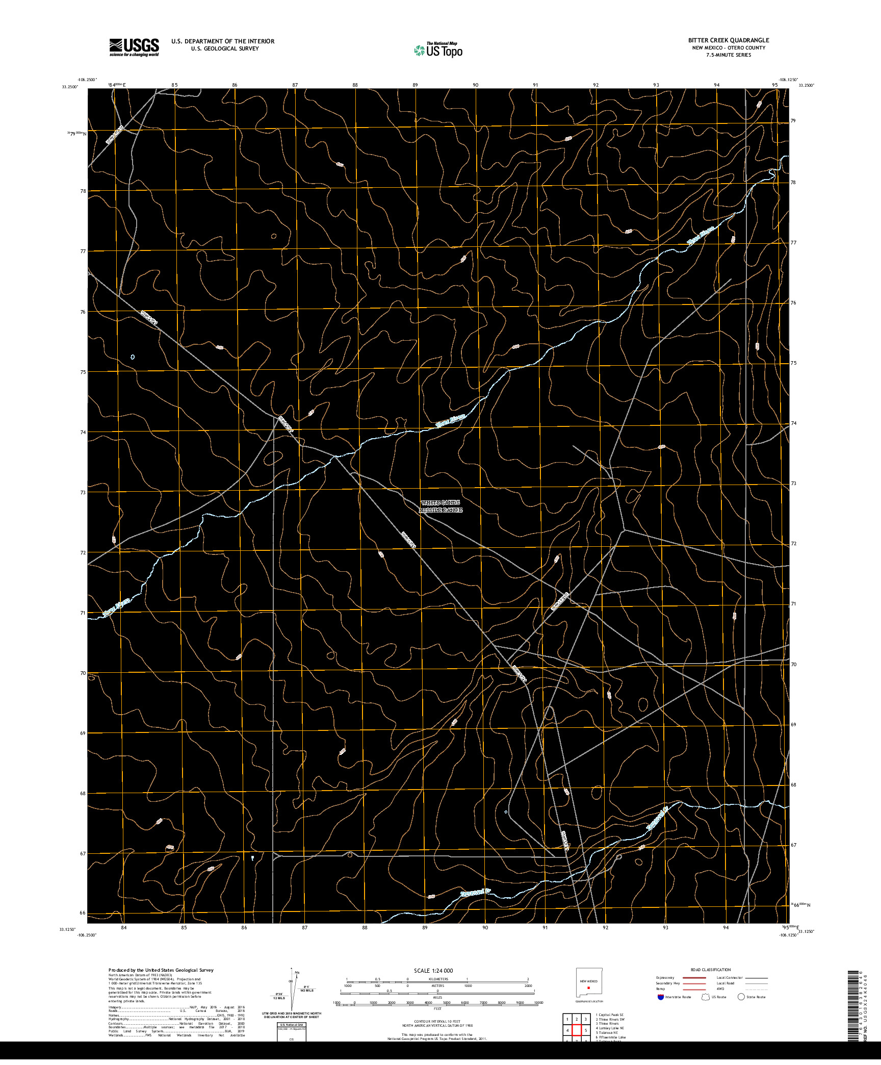 USGS US TOPO 7.5-MINUTE MAP FOR BITTER CREEK, NM 2020