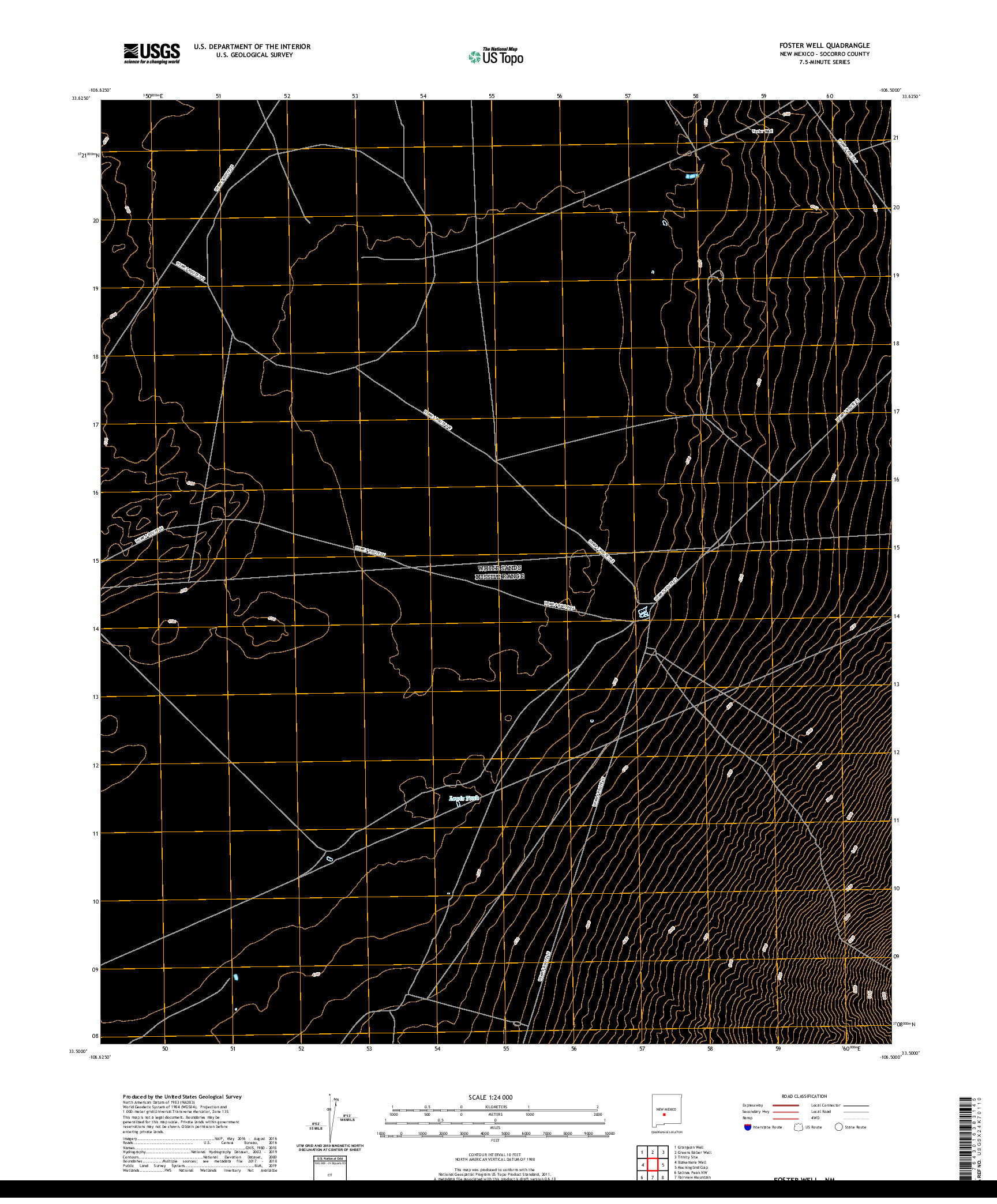 USGS US TOPO 7.5-MINUTE MAP FOR FOSTER WELL, NM 2020