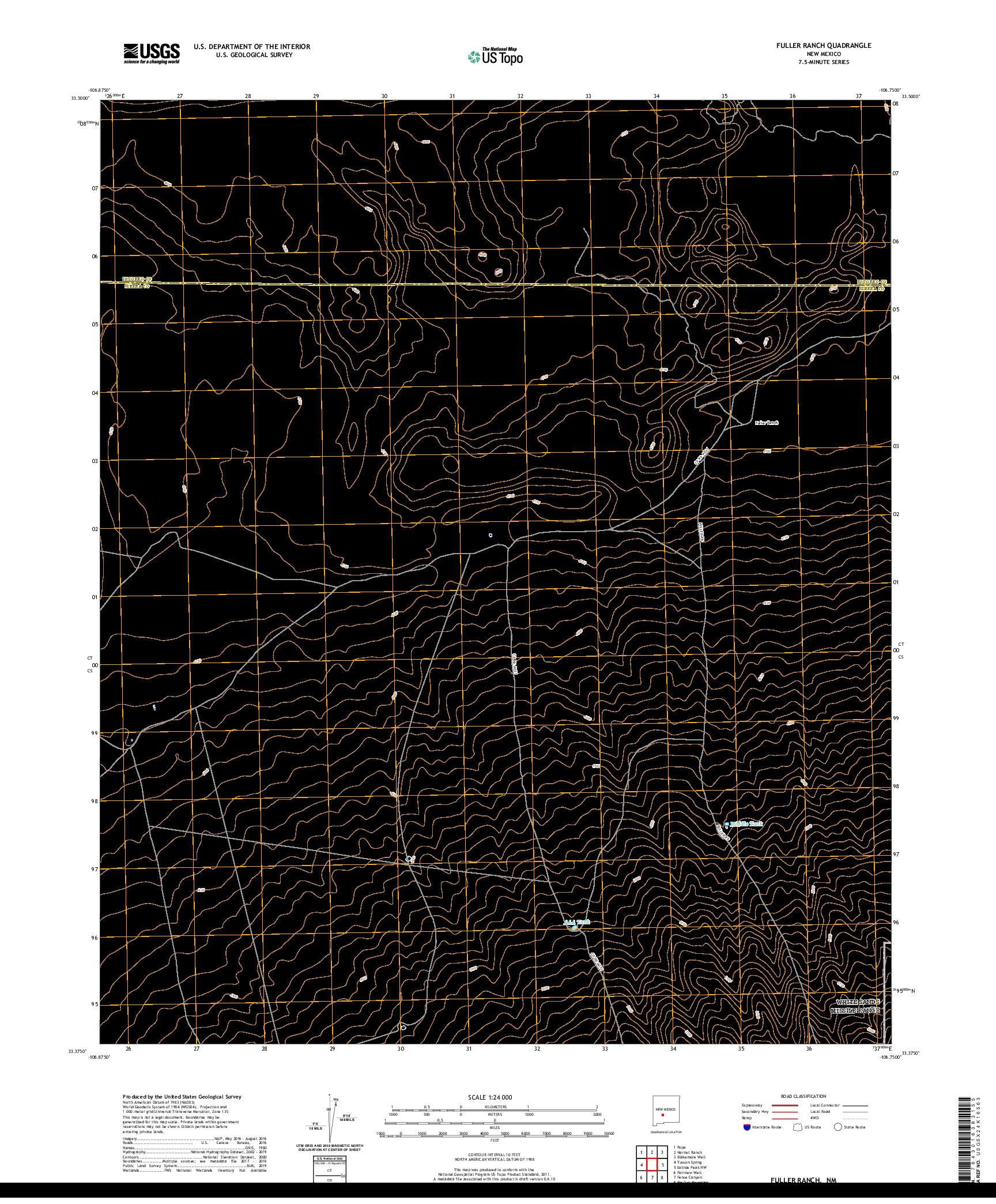 USGS US TOPO 7.5-MINUTE MAP FOR FULLER RANCH, NM 2020