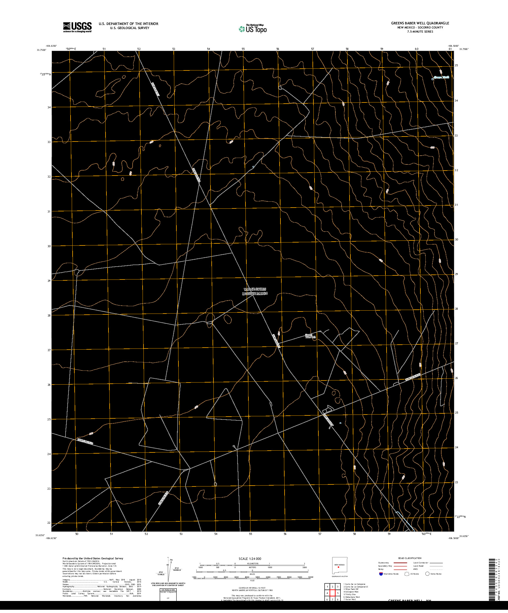 USGS US TOPO 7.5-MINUTE MAP FOR GREENS BABER WELL, NM 2020