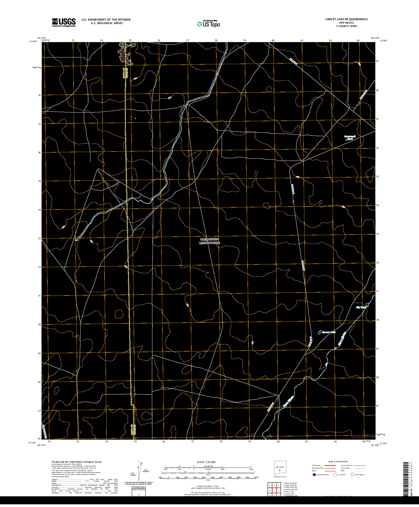 USGS US TOPO 7.5-MINUTE MAP FOR LUMLEY LAKE NE, NM 2020