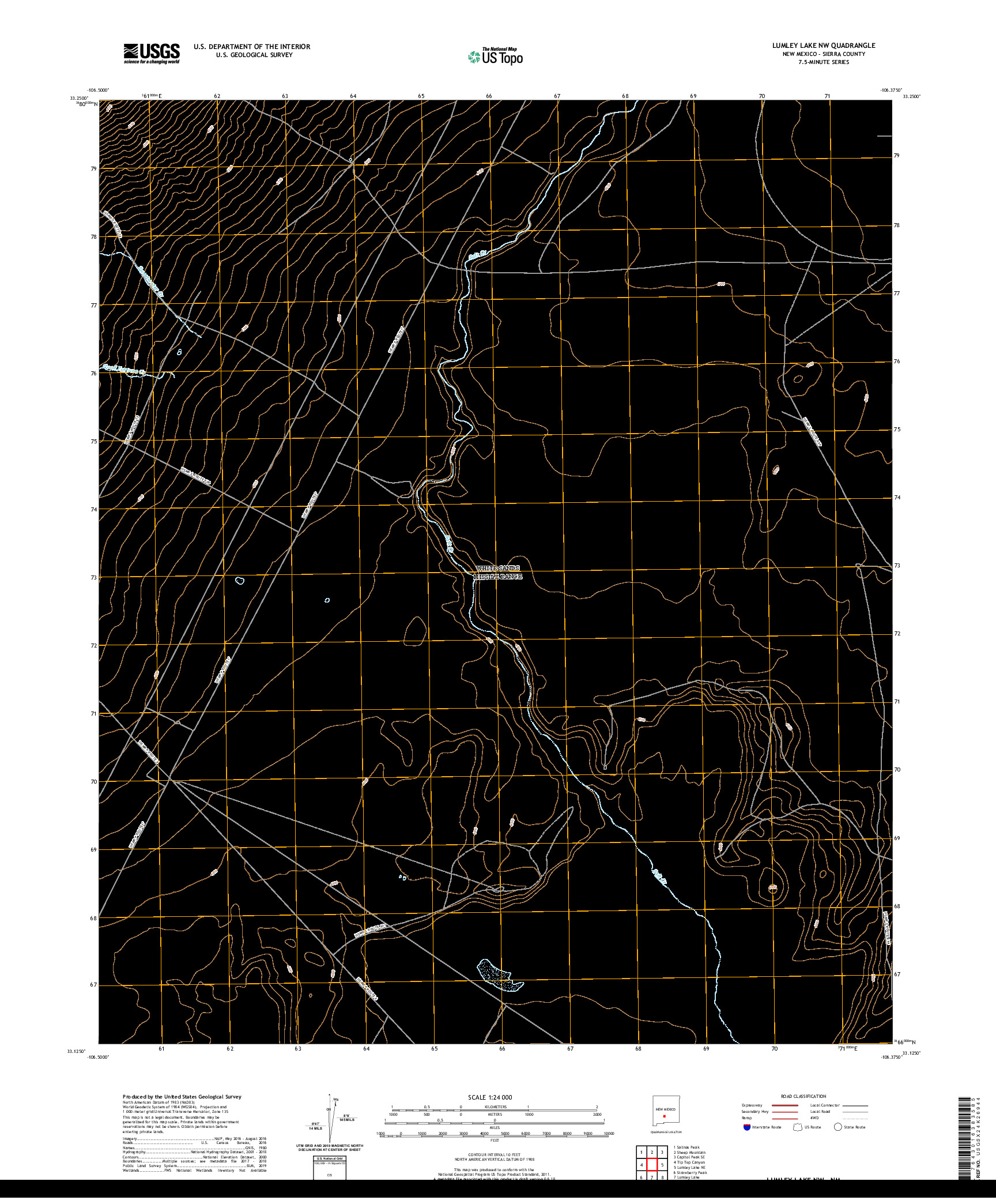 USGS US TOPO 7.5-MINUTE MAP FOR LUMLEY LAKE NW, NM 2020