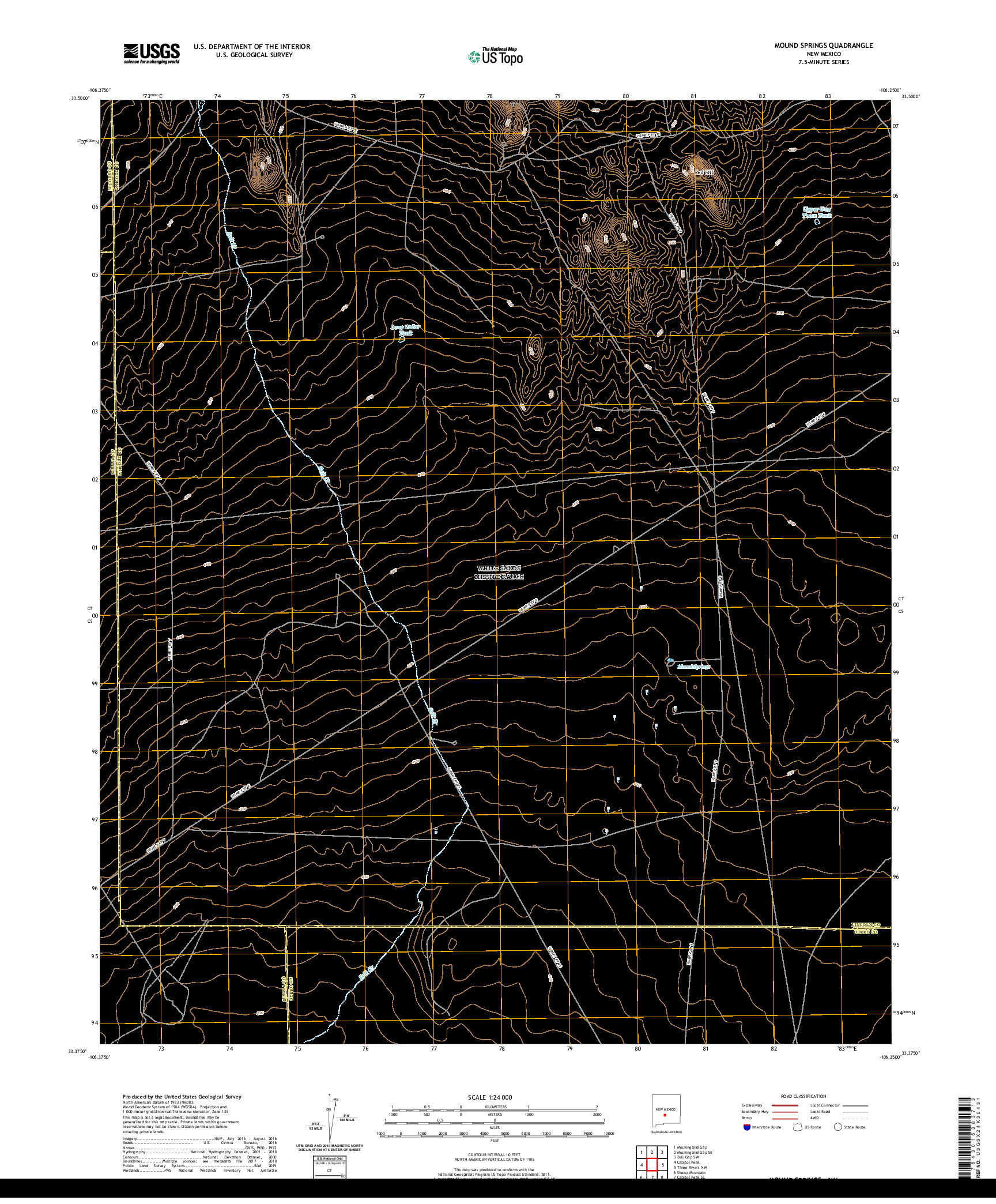 USGS US TOPO 7.5-MINUTE MAP FOR MOUND SPRINGS, NM 2020