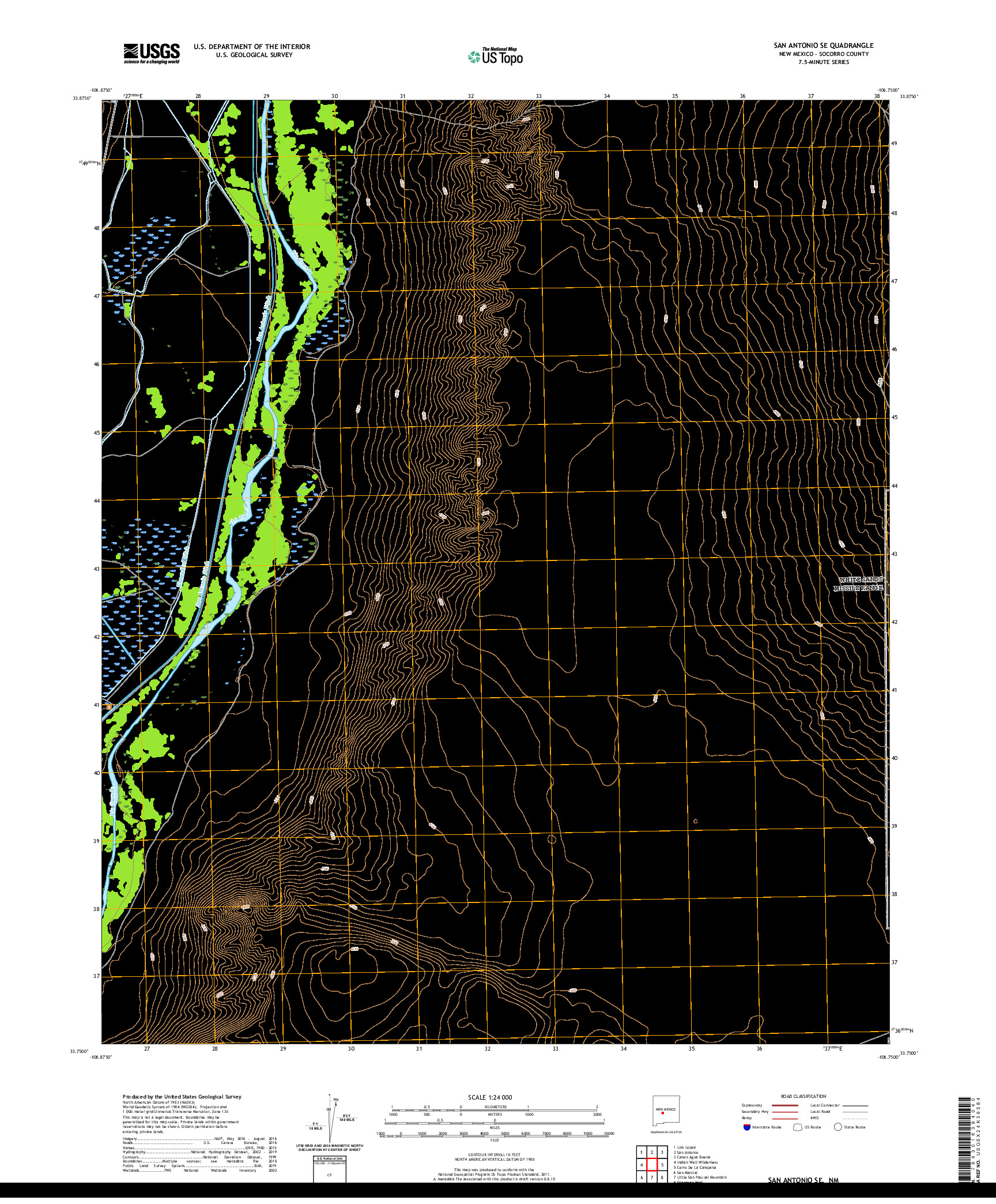 USGS US TOPO 7.5-MINUTE MAP FOR SAN ANTONIO SE, NM 2020