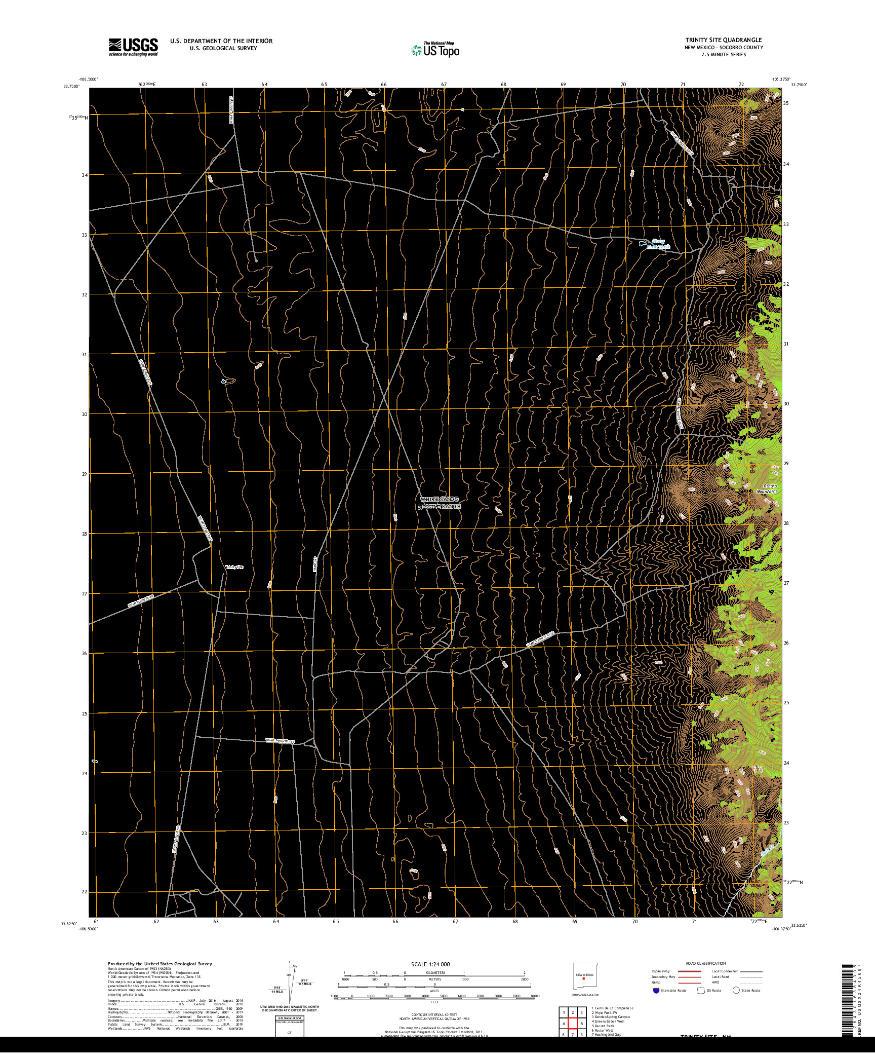 USGS US TOPO 7.5-MINUTE MAP FOR TRINITY SITE, NM 2020