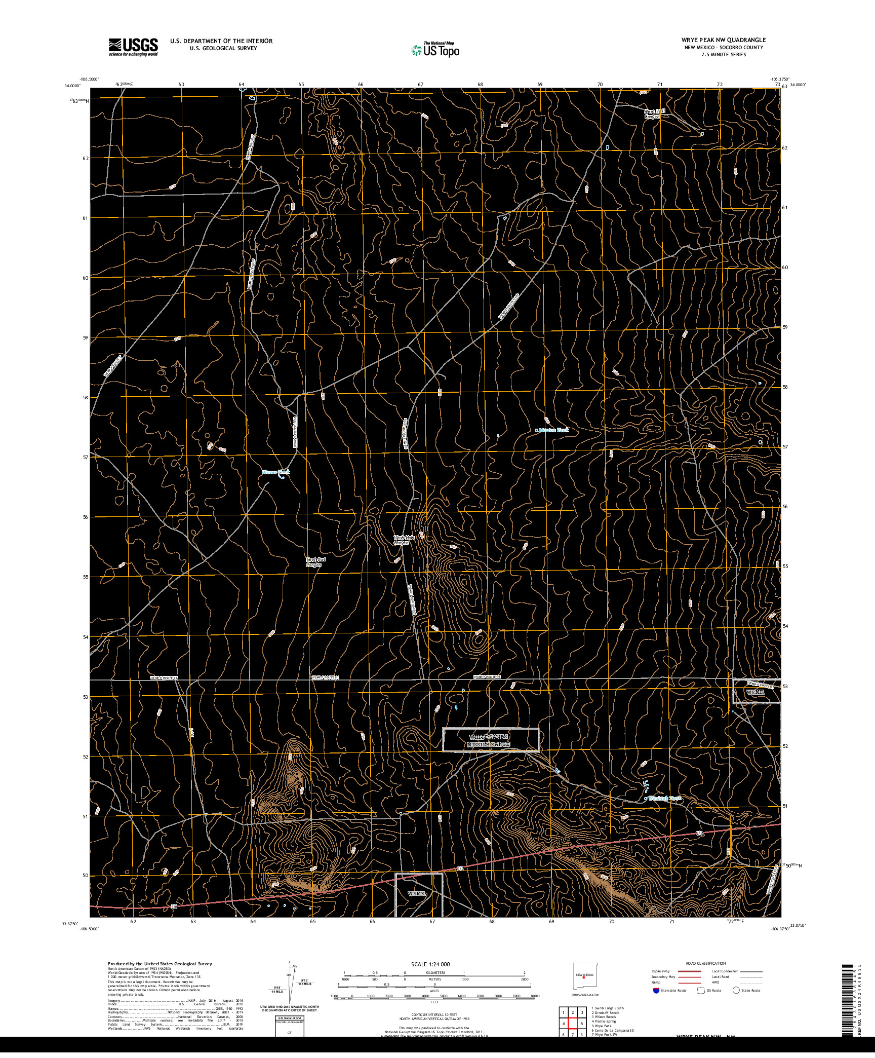 USGS US TOPO 7.5-MINUTE MAP FOR WRYE PEAK NW, NM 2020