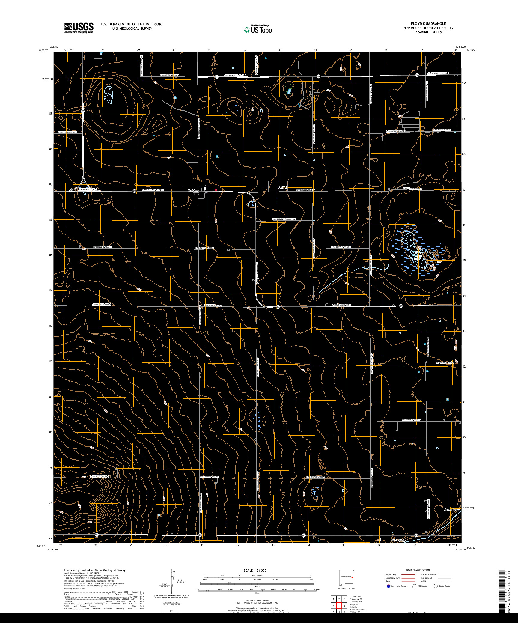 USGS US TOPO 7.5-MINUTE MAP FOR FLOYD, NM 2020