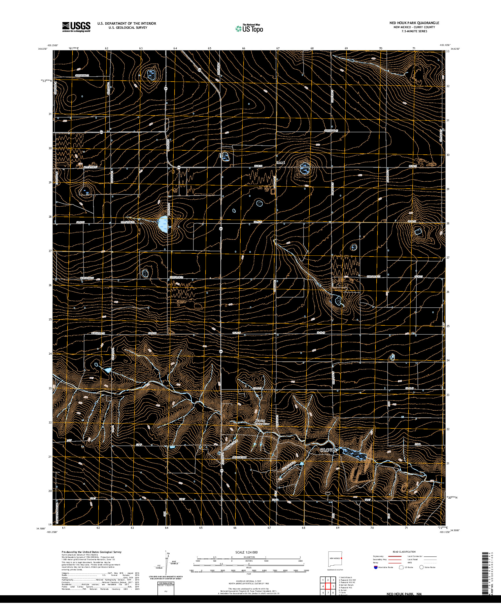 USGS US TOPO 7.5-MINUTE MAP FOR NED HOUK PARK, NM 2020