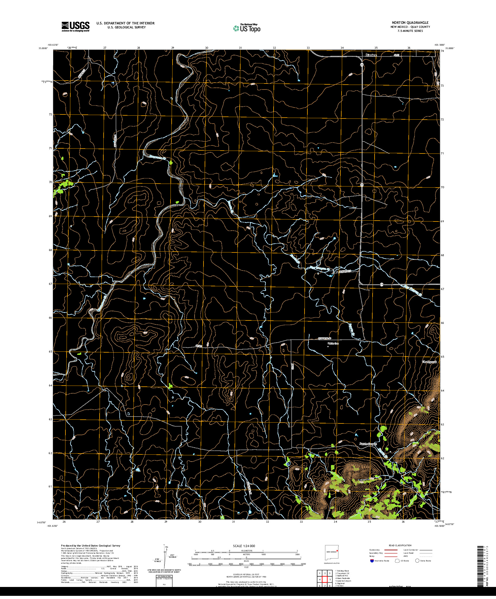 USGS US TOPO 7.5-MINUTE MAP FOR NORTON, NM 2020