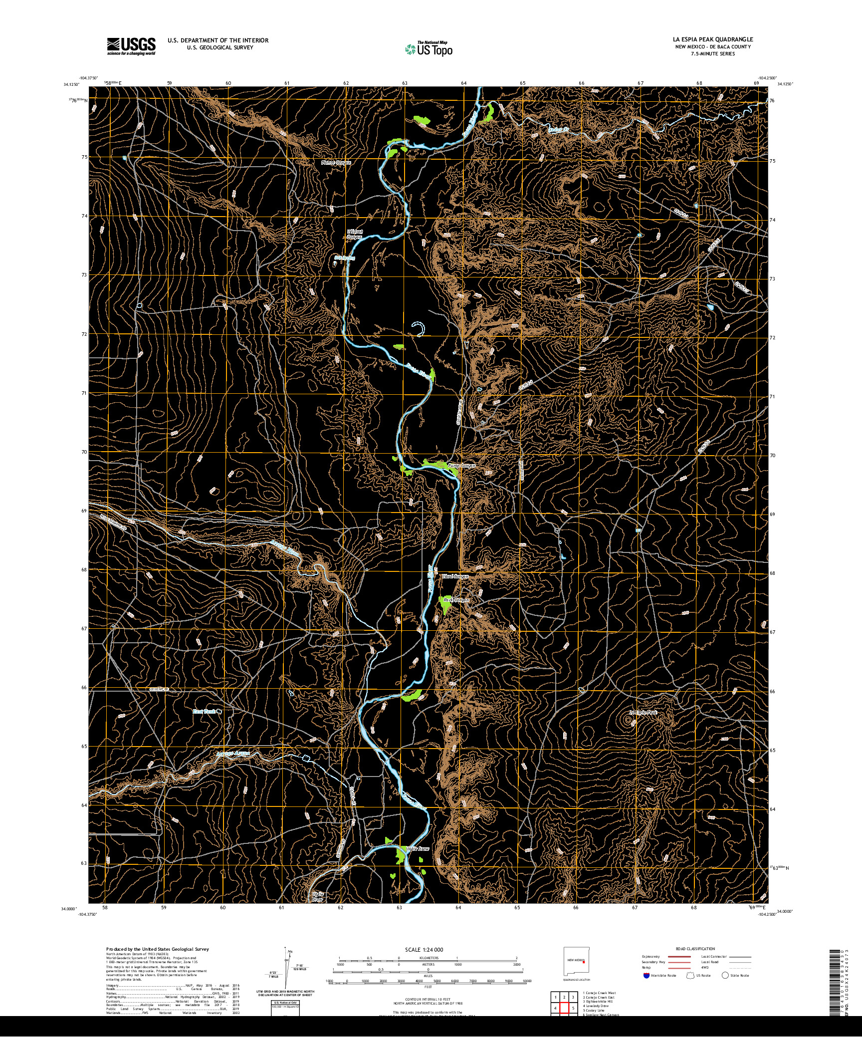USGS US TOPO 7.5-MINUTE MAP FOR LA ESPIA PEAK, NM 2020