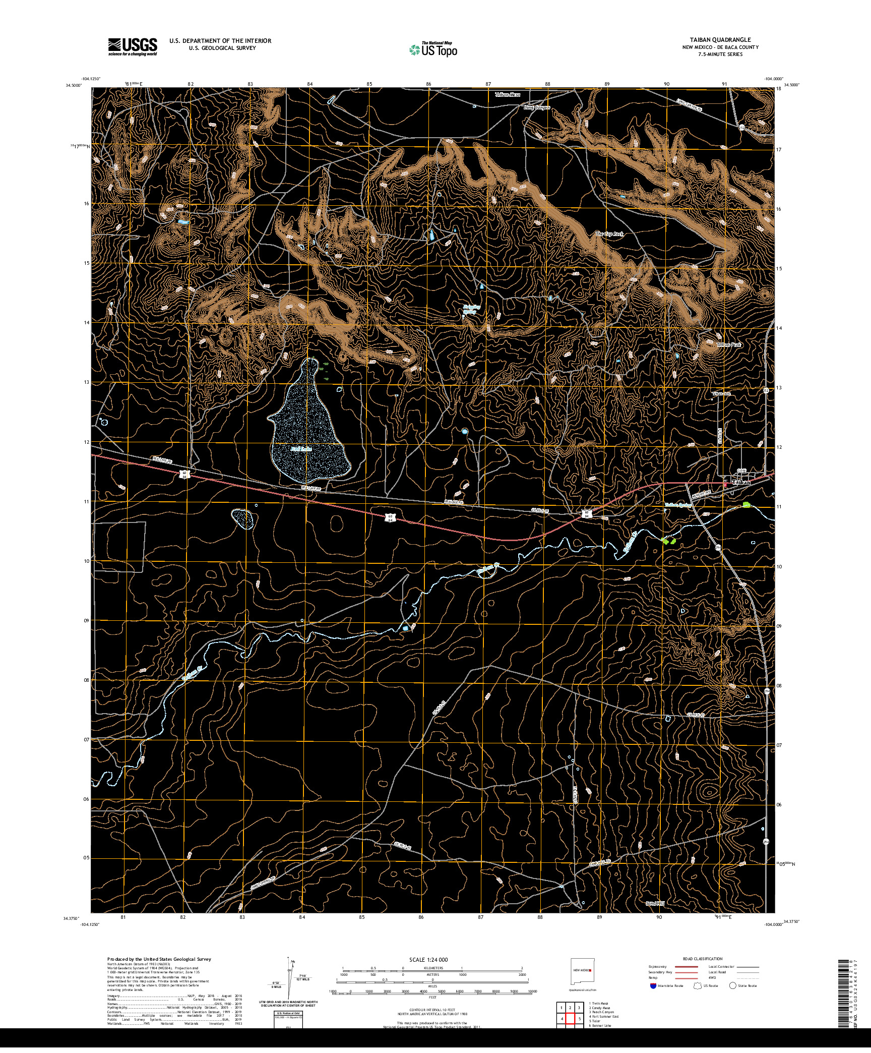 USGS US TOPO 7.5-MINUTE MAP FOR TAIBAN, NM 2020
