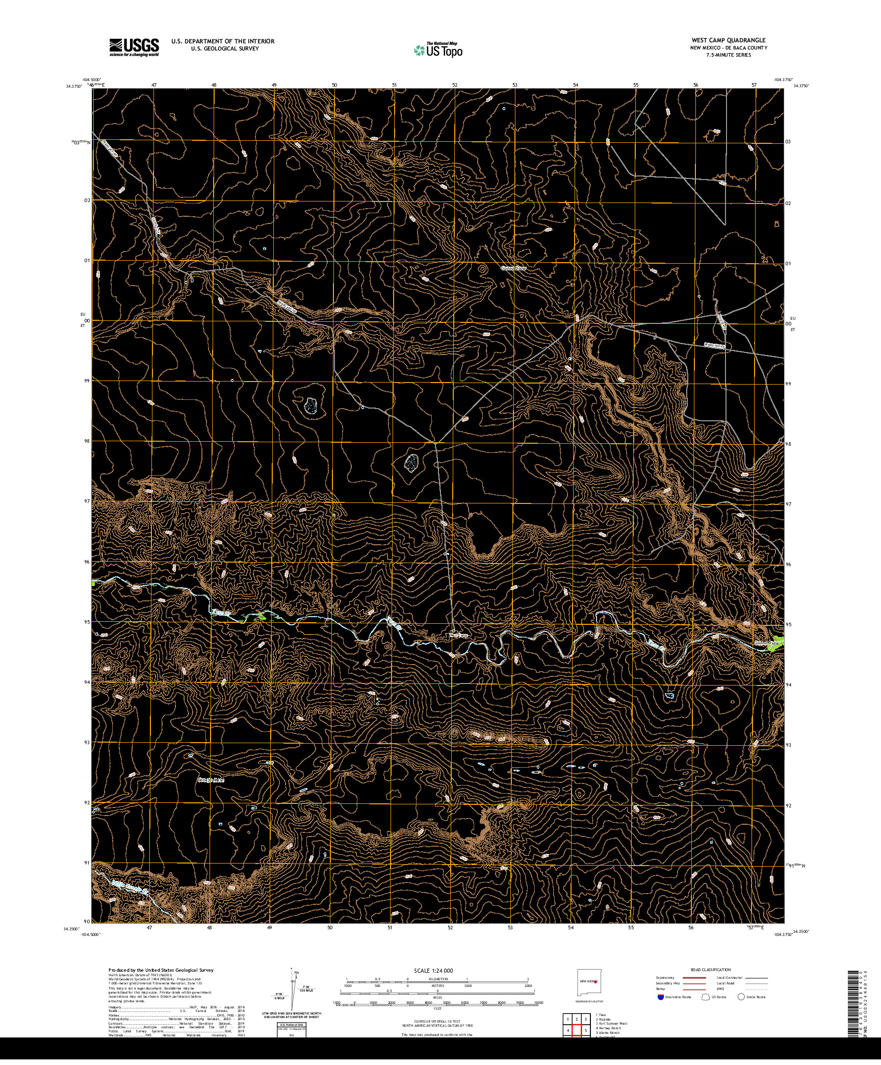 USGS US TOPO 7.5-MINUTE MAP FOR WEST CAMP, NM 2020