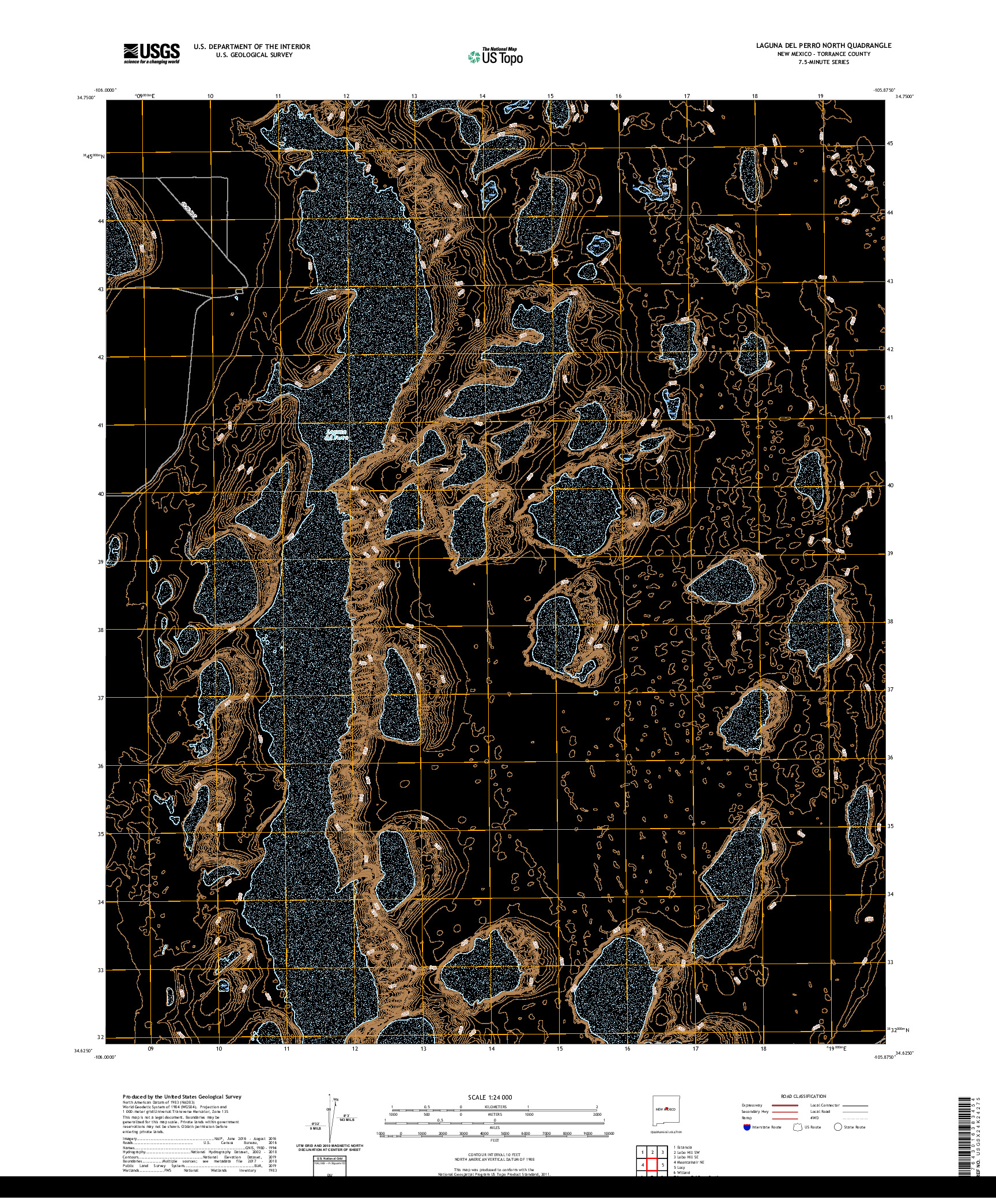 USGS US TOPO 7.5-MINUTE MAP FOR LAGUNA DEL PERRO NORTH, NM 2020