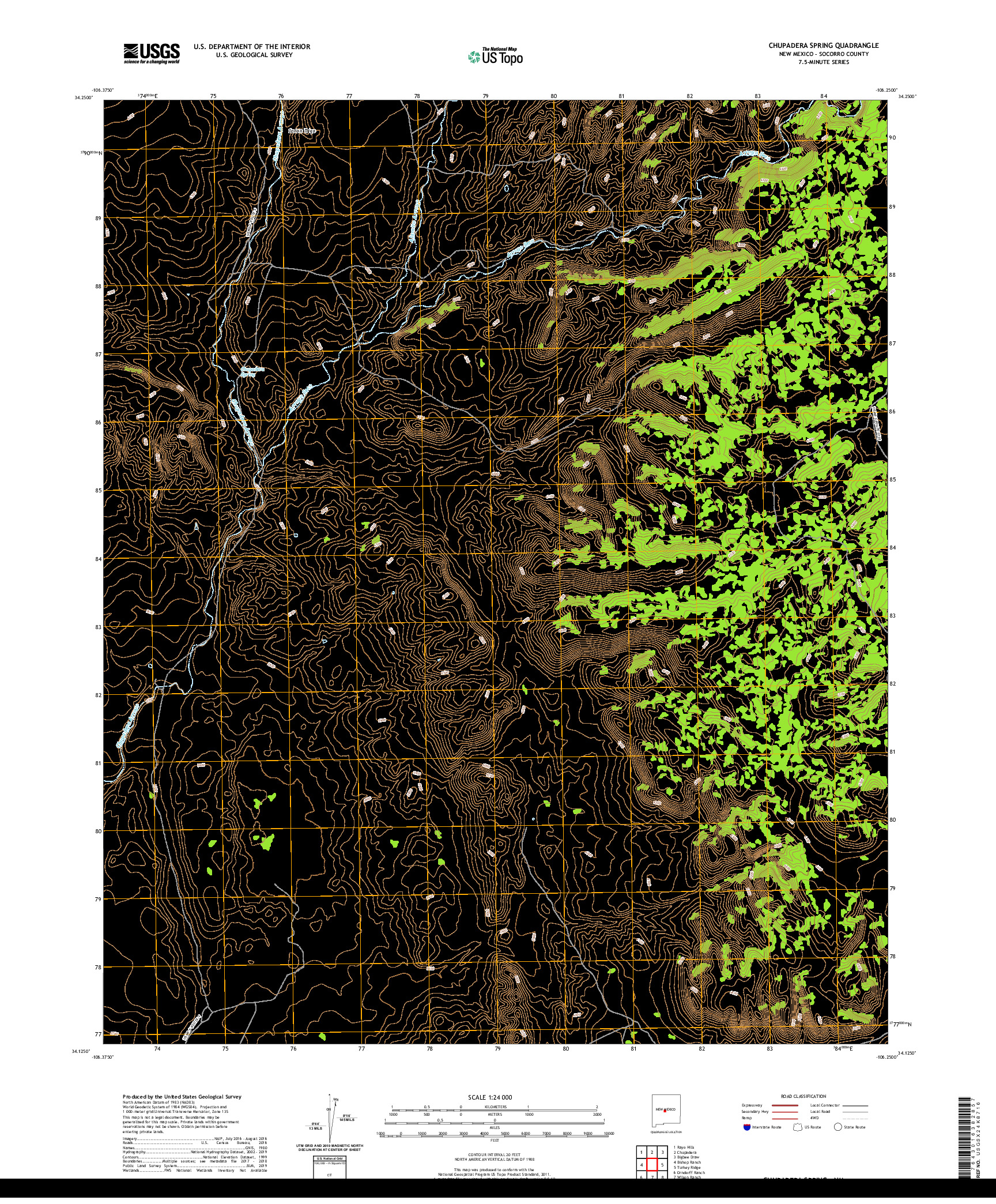 USGS US TOPO 7.5-MINUTE MAP FOR CHUPADERA SPRING, NM 2020