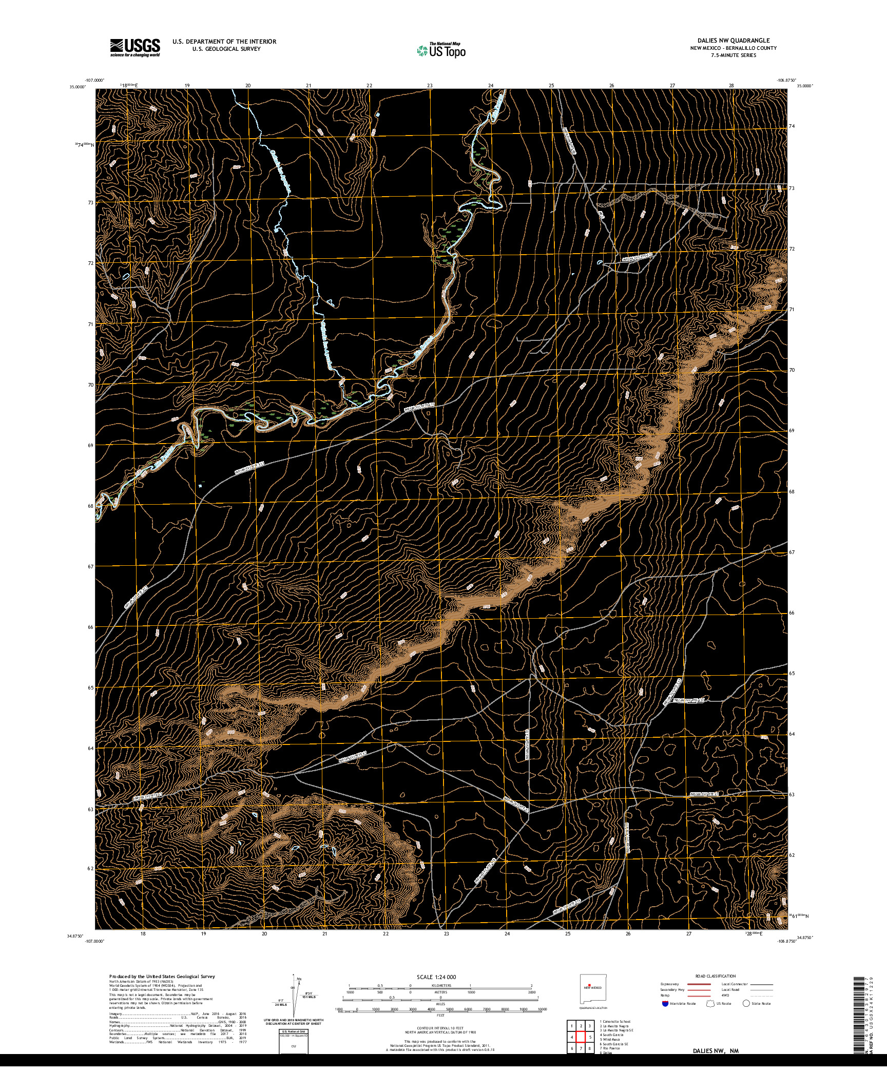 USGS US TOPO 7.5-MINUTE MAP FOR DALIES NW, NM 2020