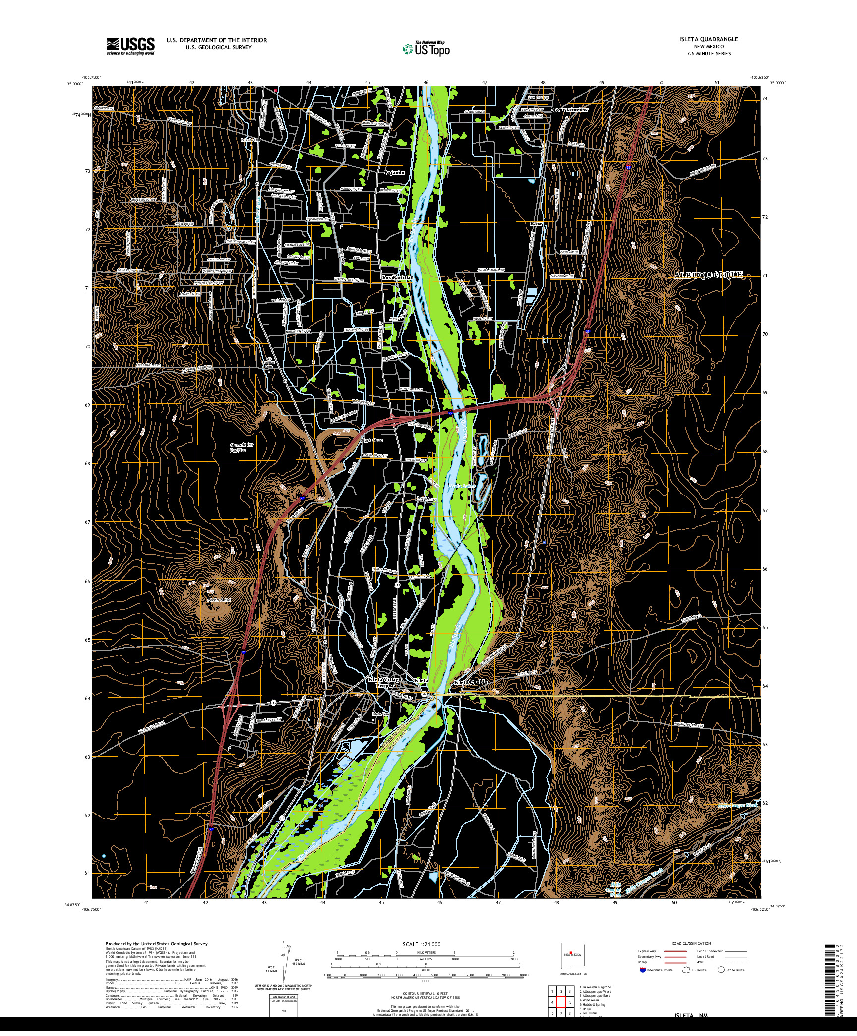 USGS US TOPO 7.5-MINUTE MAP FOR ISLETA, NM 2020