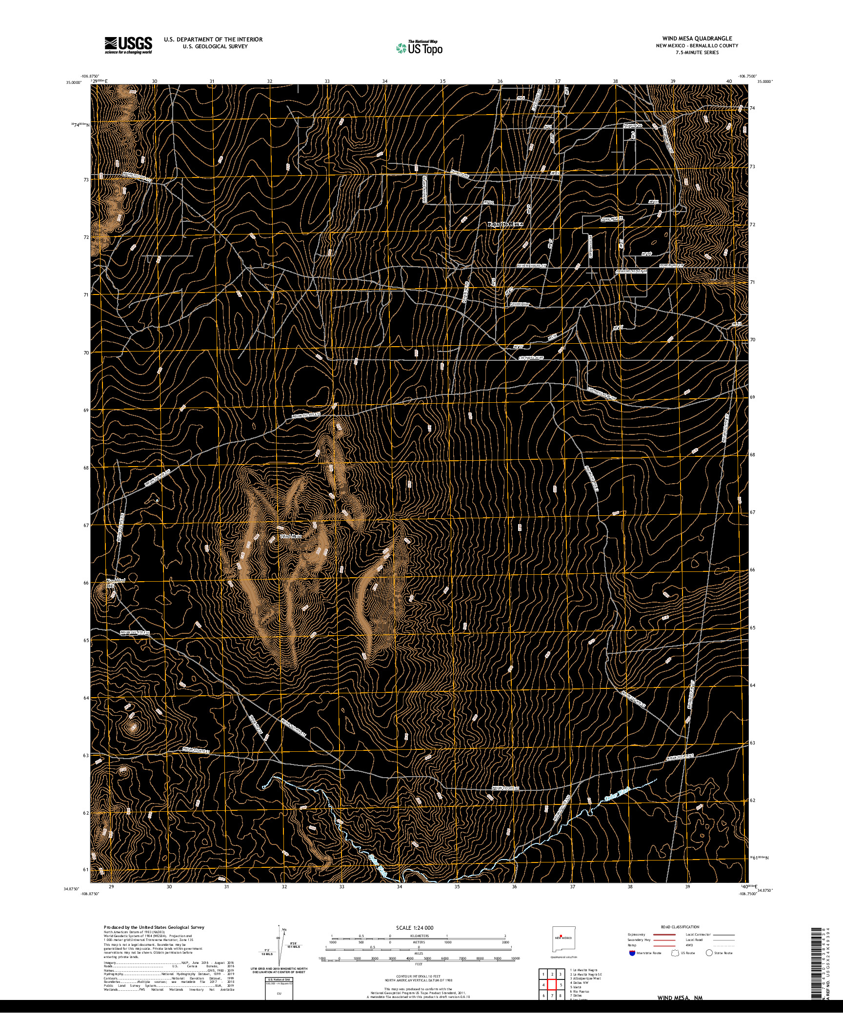 USGS US TOPO 7.5-MINUTE MAP FOR WIND MESA, NM 2020