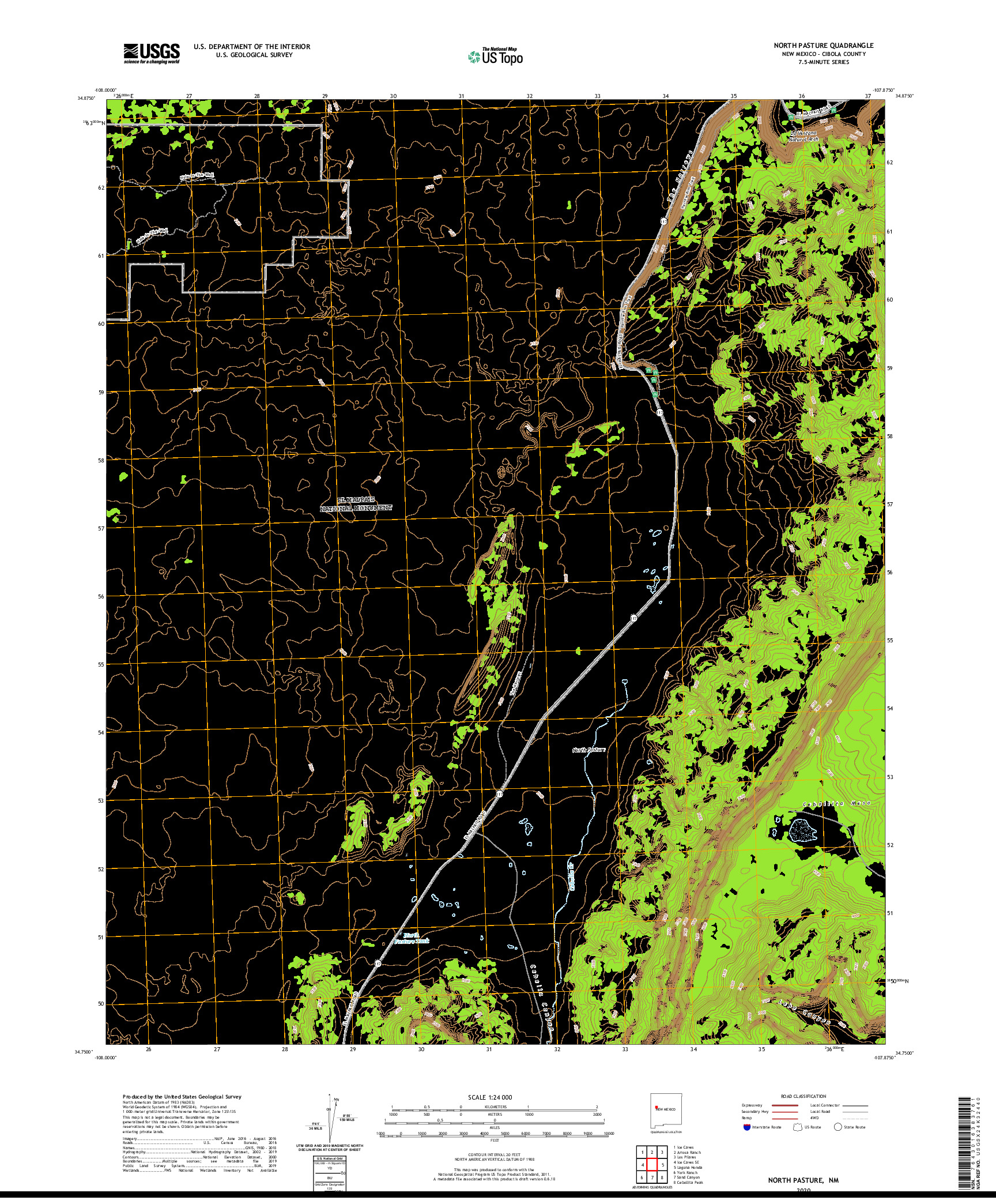 USGS US TOPO 7.5-MINUTE MAP FOR NORTH PASTURE, NM 2020