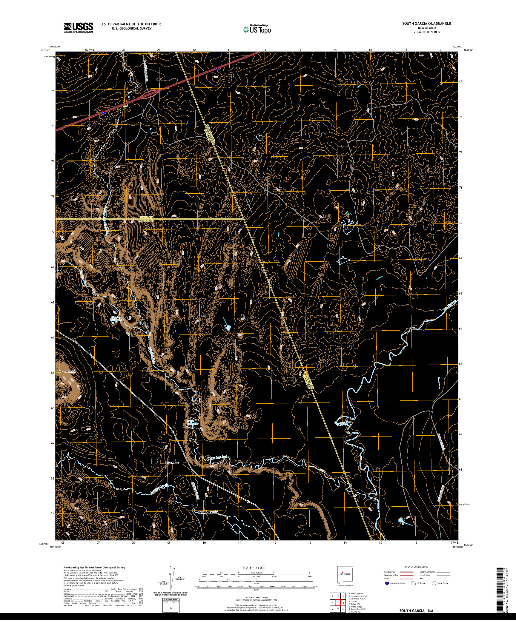 USGS US TOPO 7.5-MINUTE MAP FOR SOUTH GARCIA, NM 2020