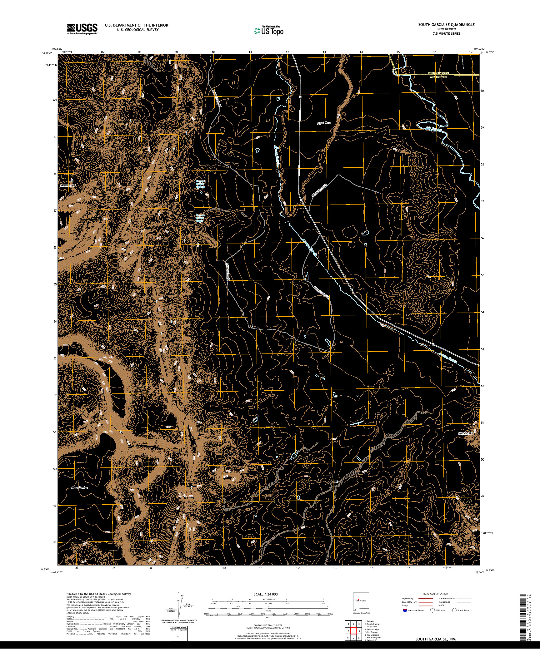 USGS US TOPO 7.5-MINUTE MAP FOR SOUTH GARCIA SE, NM 2020