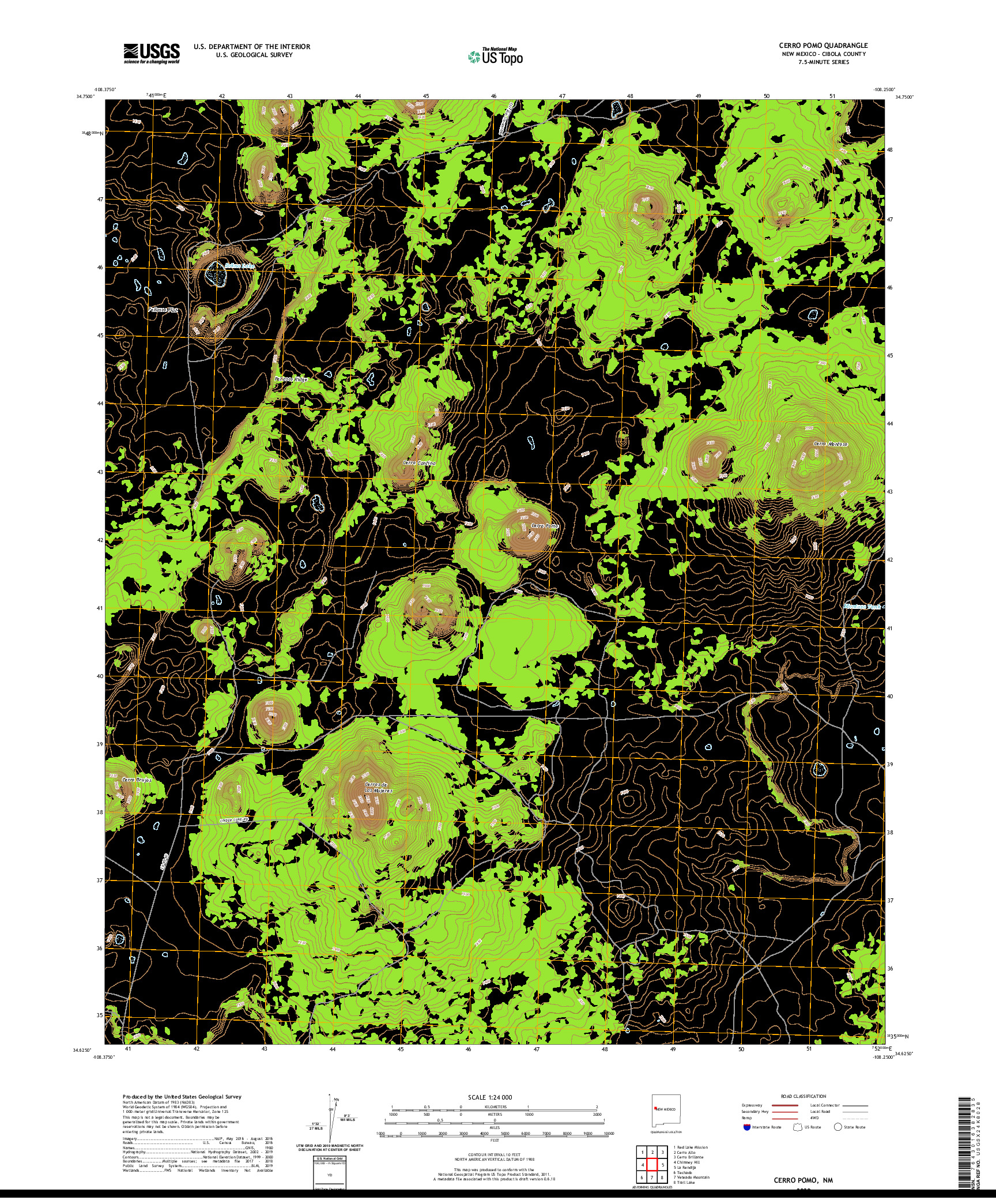 USGS US TOPO 7.5-MINUTE MAP FOR CERRO POMO, NM 2020