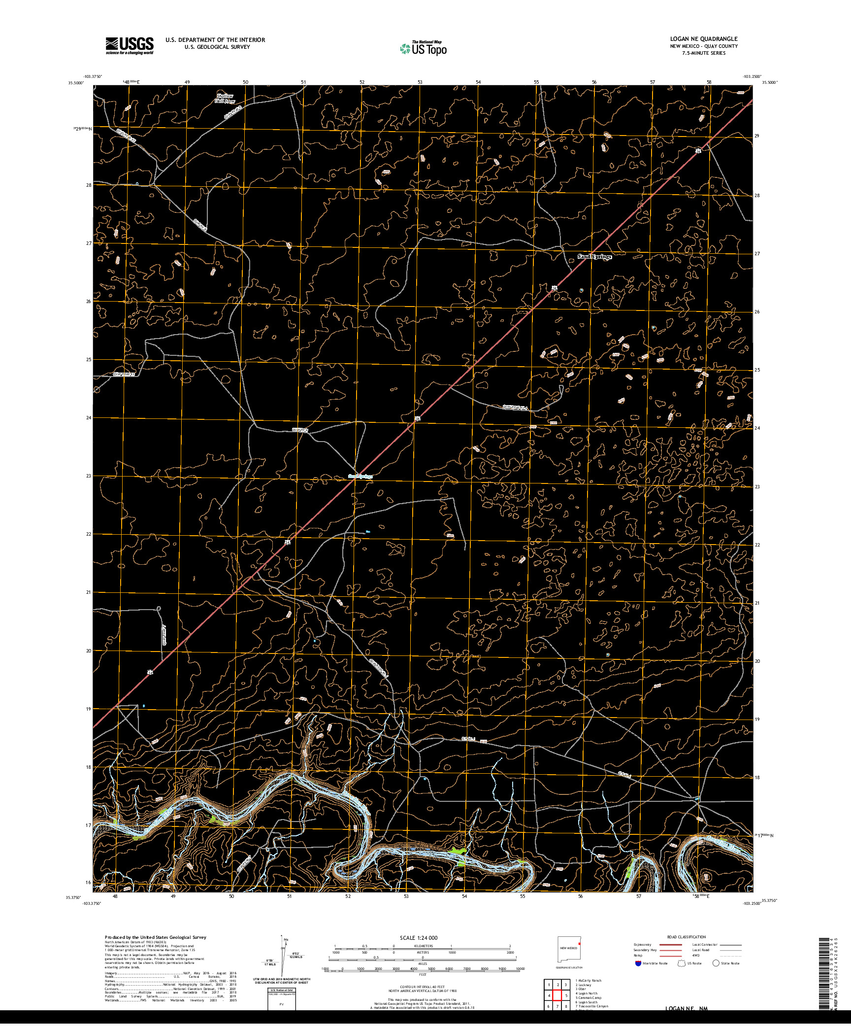 USGS US TOPO 7.5-MINUTE MAP FOR LOGAN NE, NM 2020