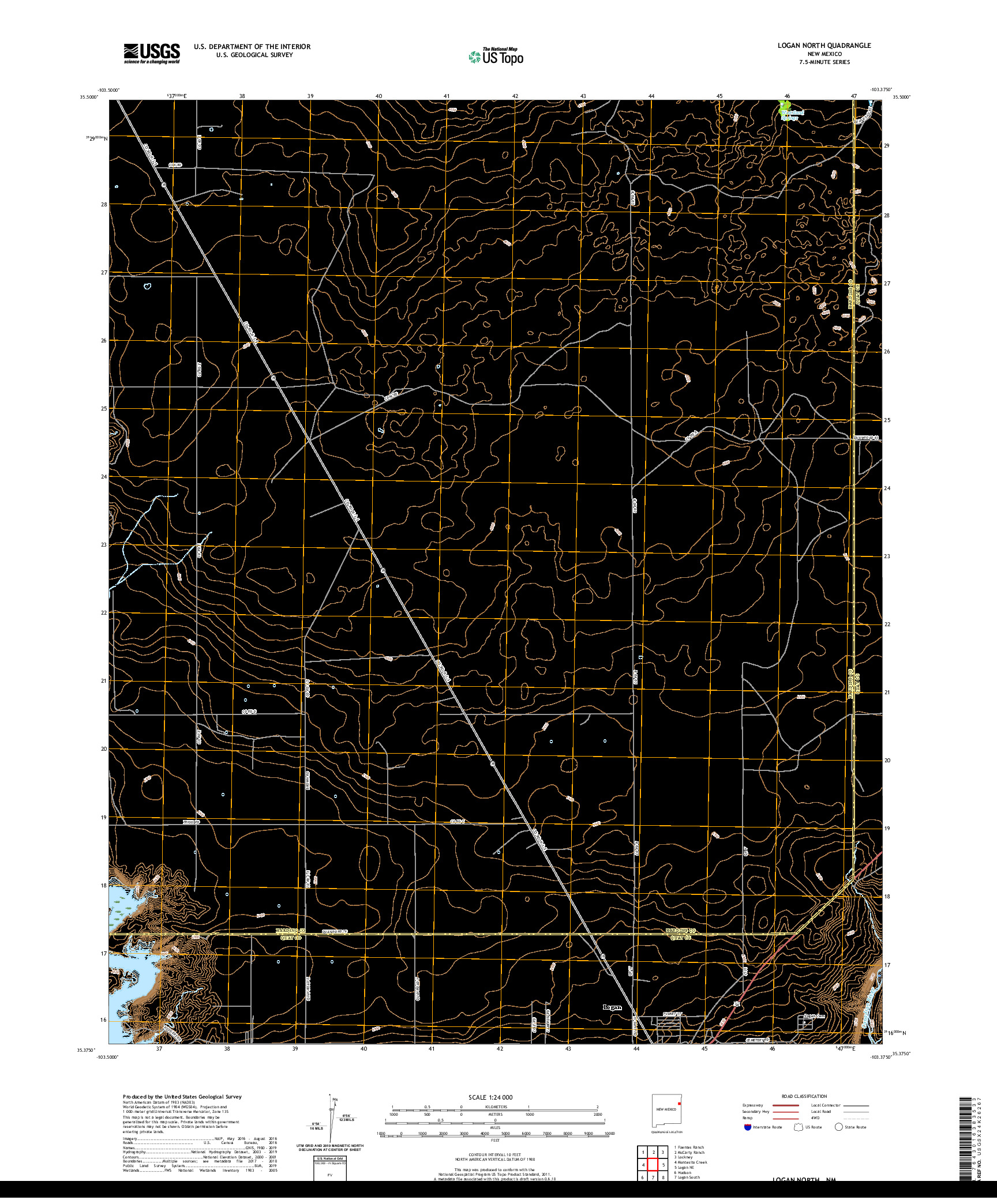 USGS US TOPO 7.5-MINUTE MAP FOR LOGAN NORTH, NM 2020
