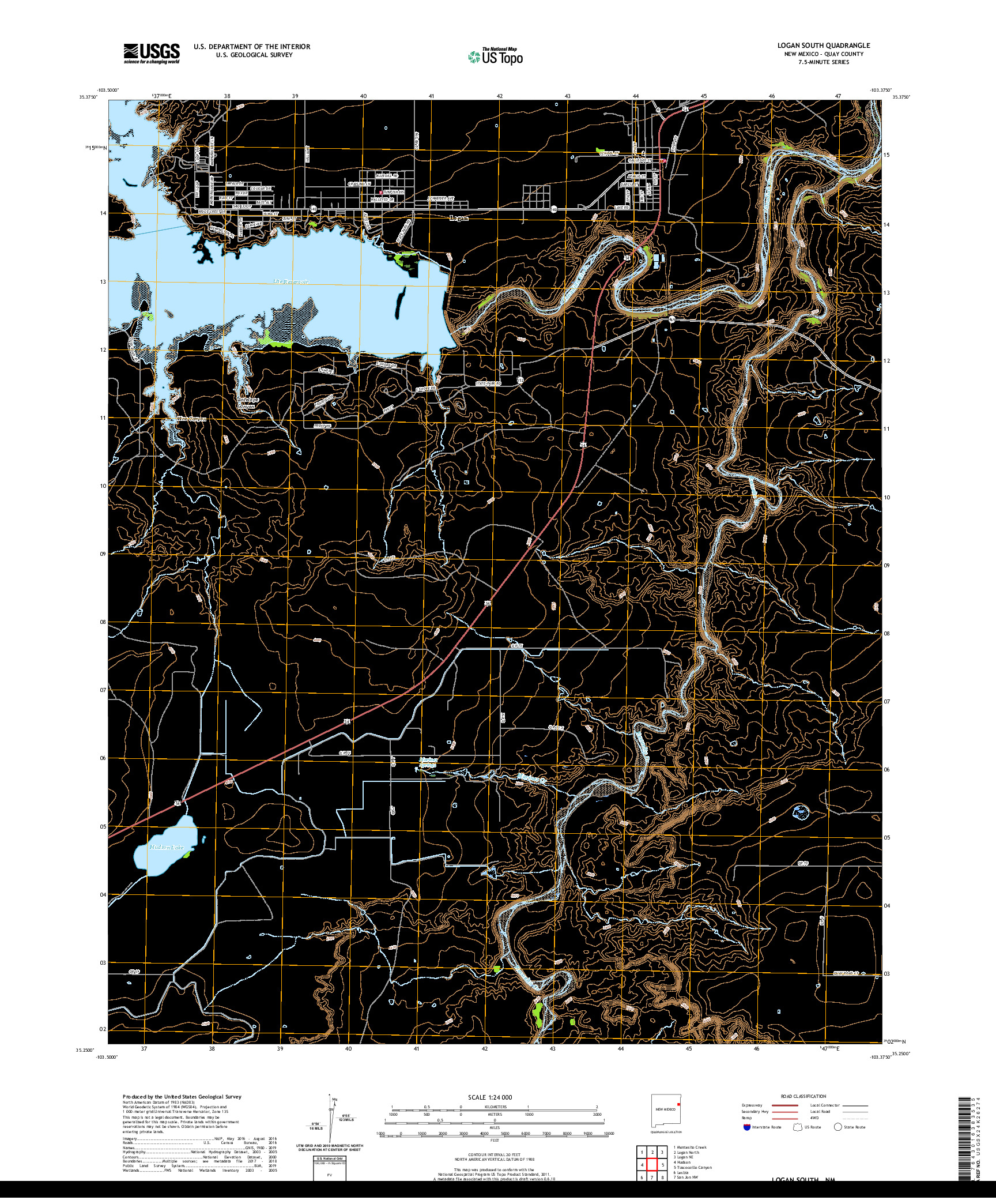 USGS US TOPO 7.5-MINUTE MAP FOR LOGAN SOUTH, NM 2020